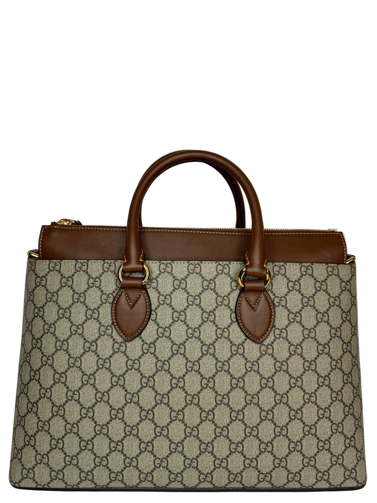 Gucci GG Coated Canvas and Leather Tote Bag