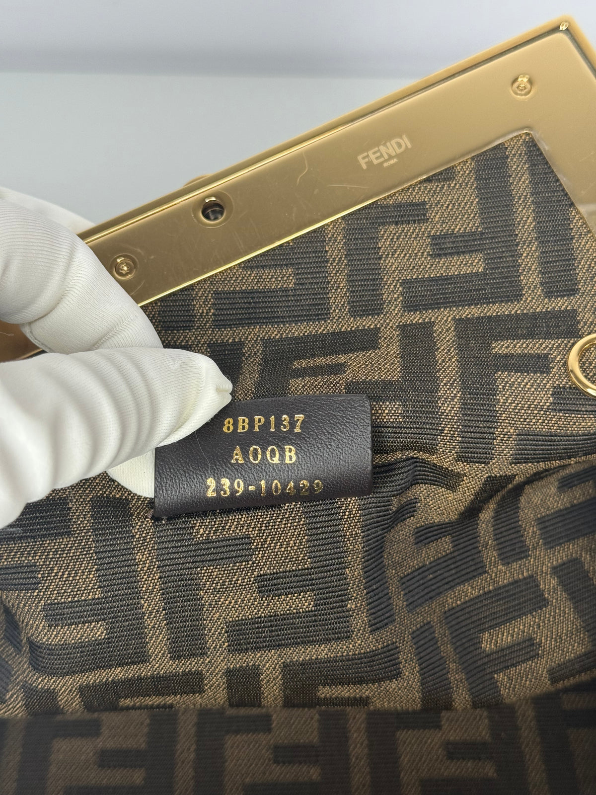 Fendi First Midi Brown FF Jacquard Bag