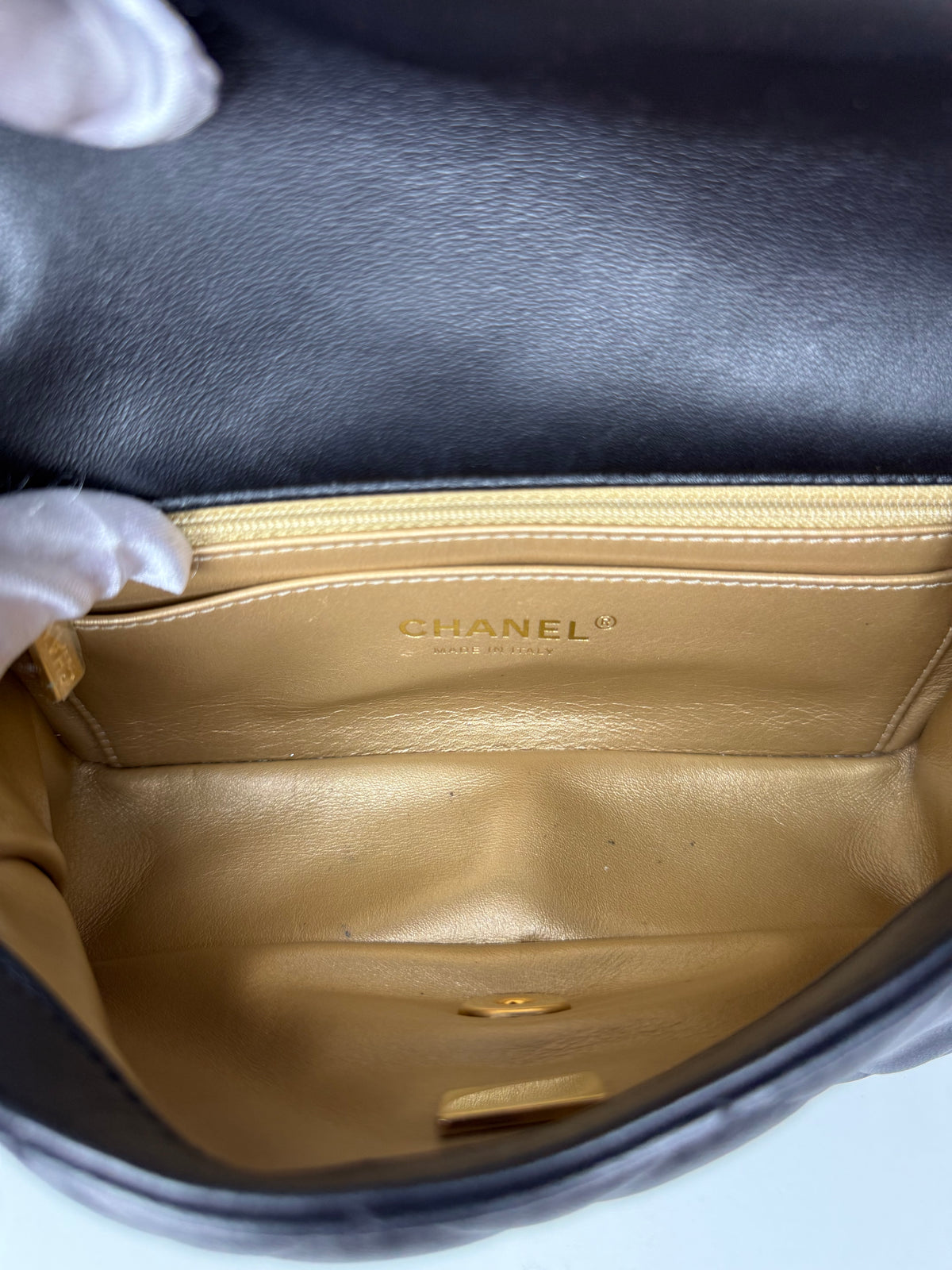 Chanel Mini Pearl Crush Square Flap in Black Quilted Lambskin