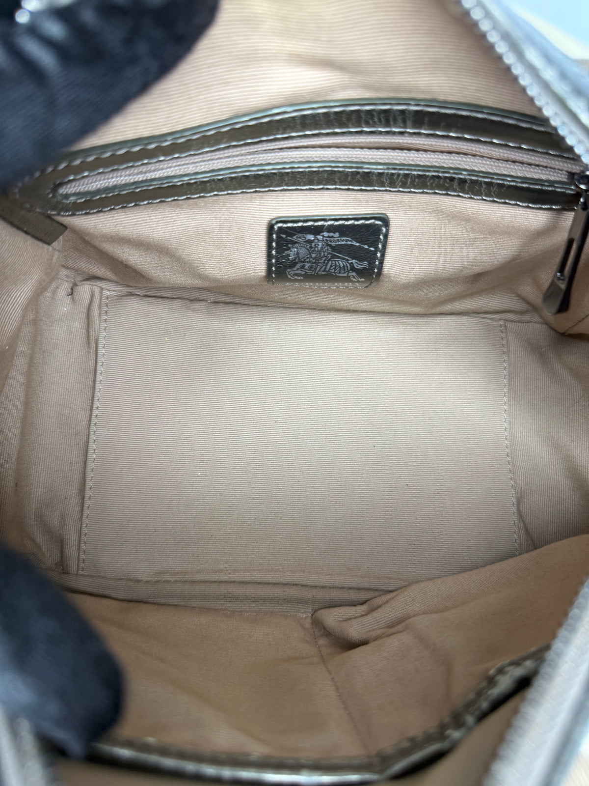 Burberry Grey/Metallic Small Nova Check Bowling Bag