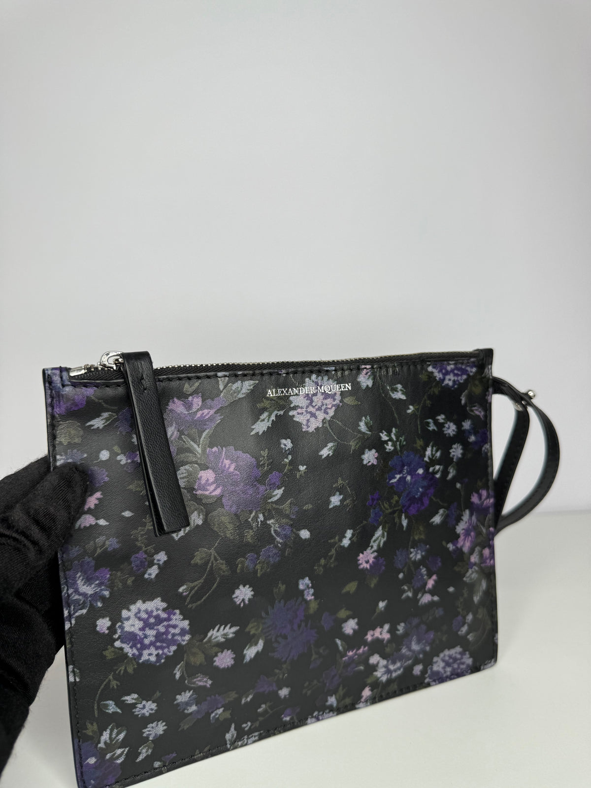 Alexander McQueen Floral Leather Clutch