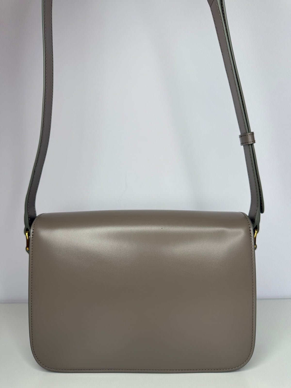 Celine Classique Triomphe Bag Taupe Shiny Calfskin