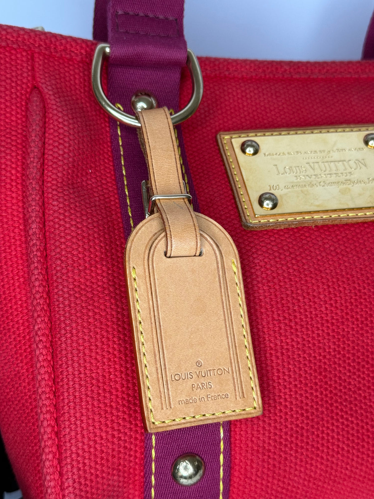 Louis Vuitton Red/Purple Canvas Antigua Cabas PM Bag