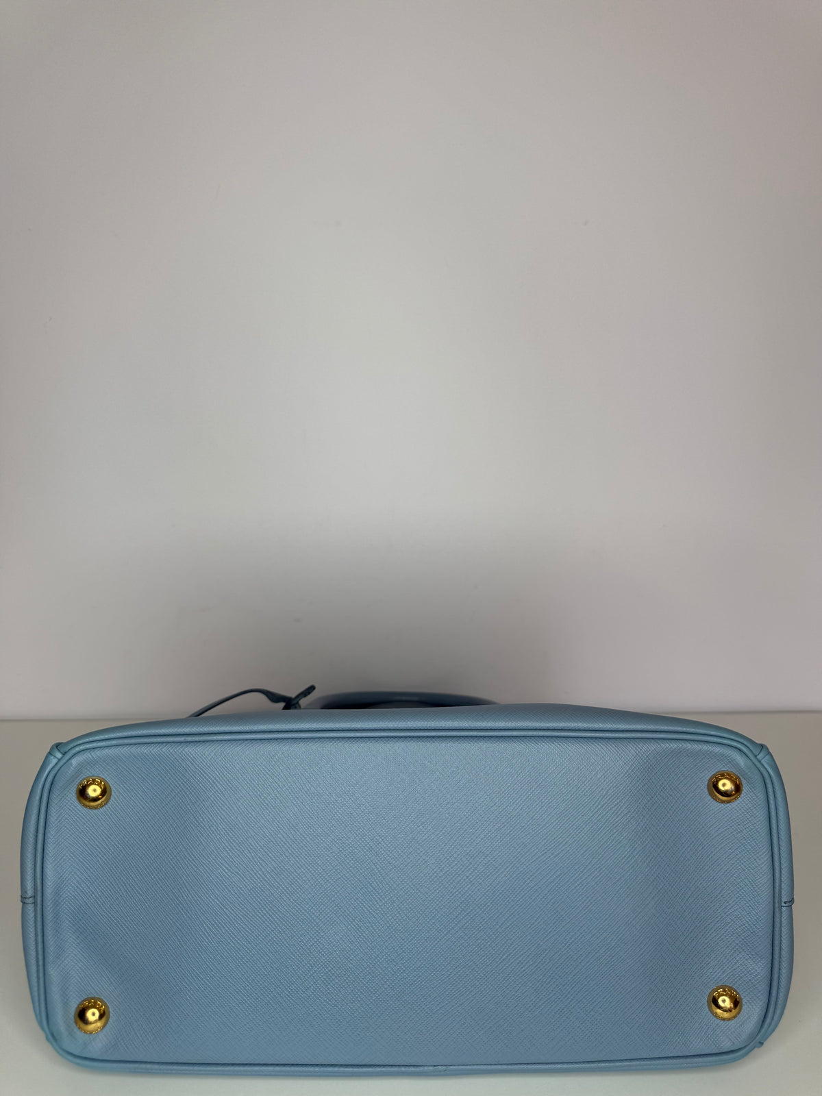 Prada Saffiano Medium Galleria Double Zip Tote Baby Blue