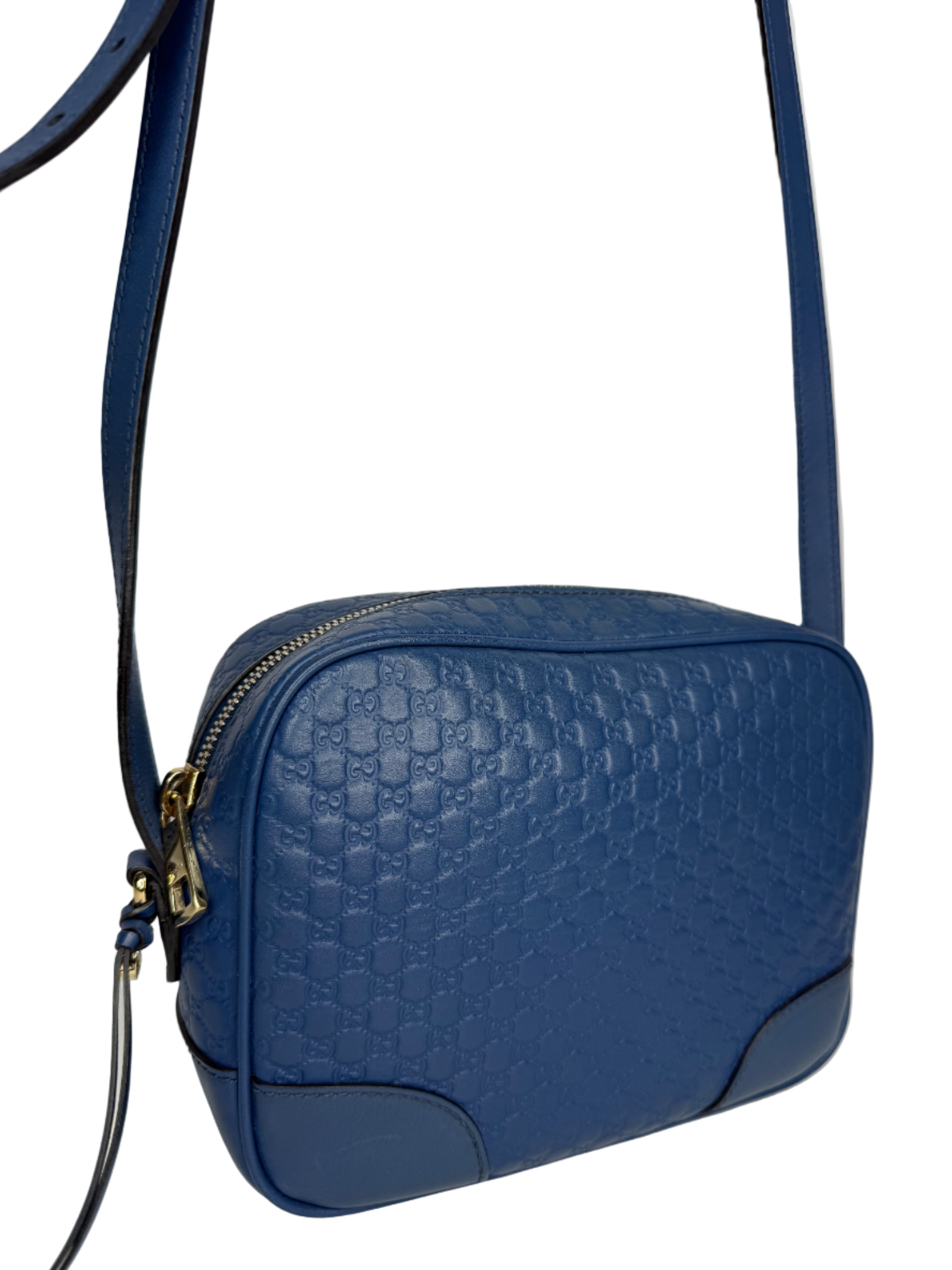 Gucci Blue Microguccissima Leather Bree Crossbody Bag