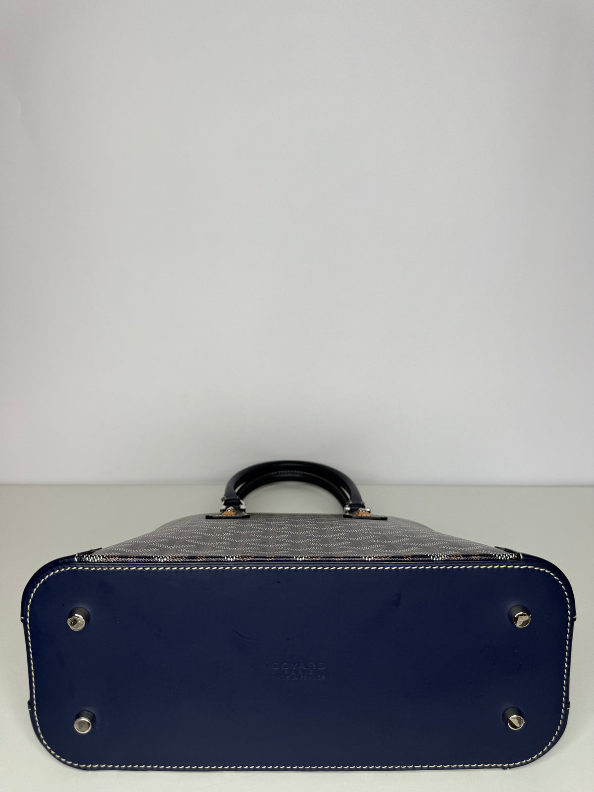 Goyard Navy Blue Goyardine Vendôme Mini Bag