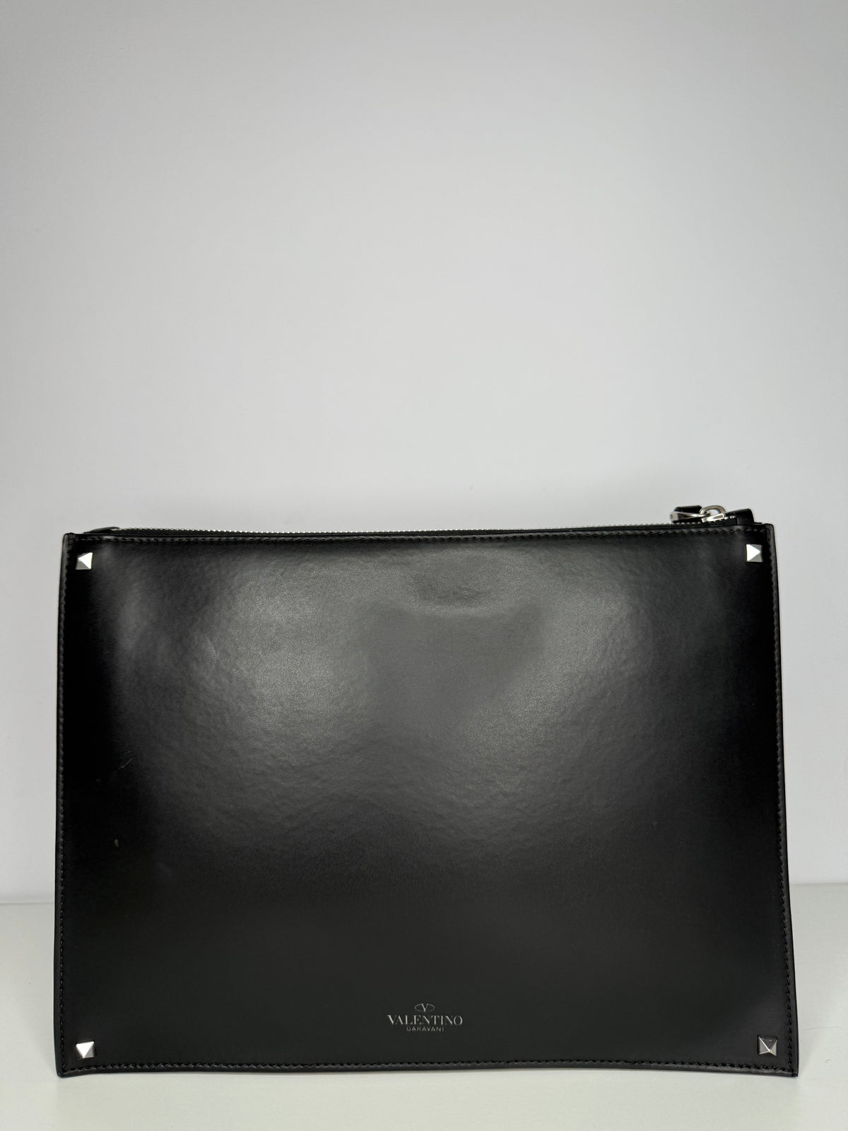 Valentino Garavani Men’s VLTN Calfskin Pouch in Black/White