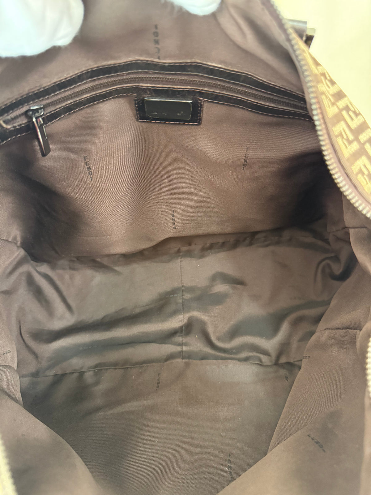 Fendi Zucchino Canvas and Leather Shopper Tote