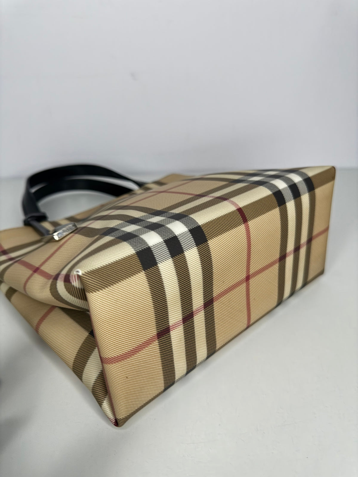Burberry Nova Check Mini Tote Bag PVC Leather