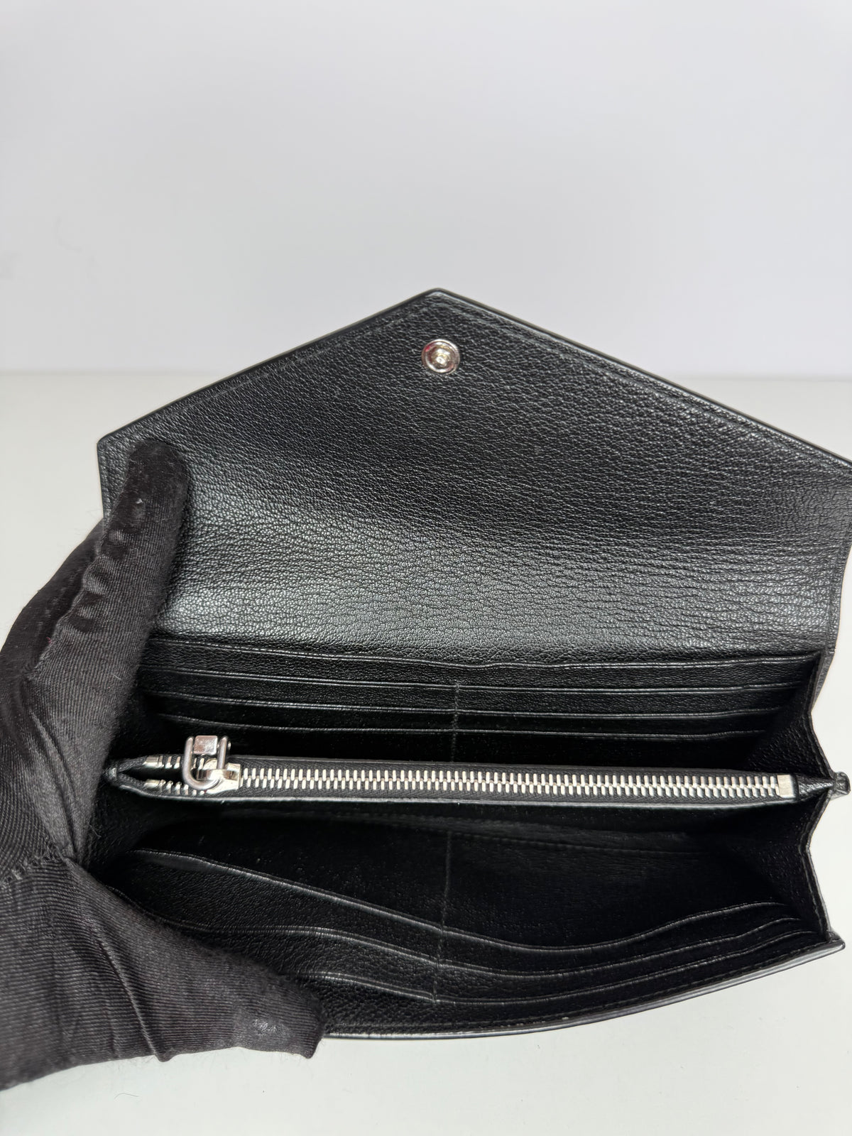 Miu Miu Black Leather Long Wallet