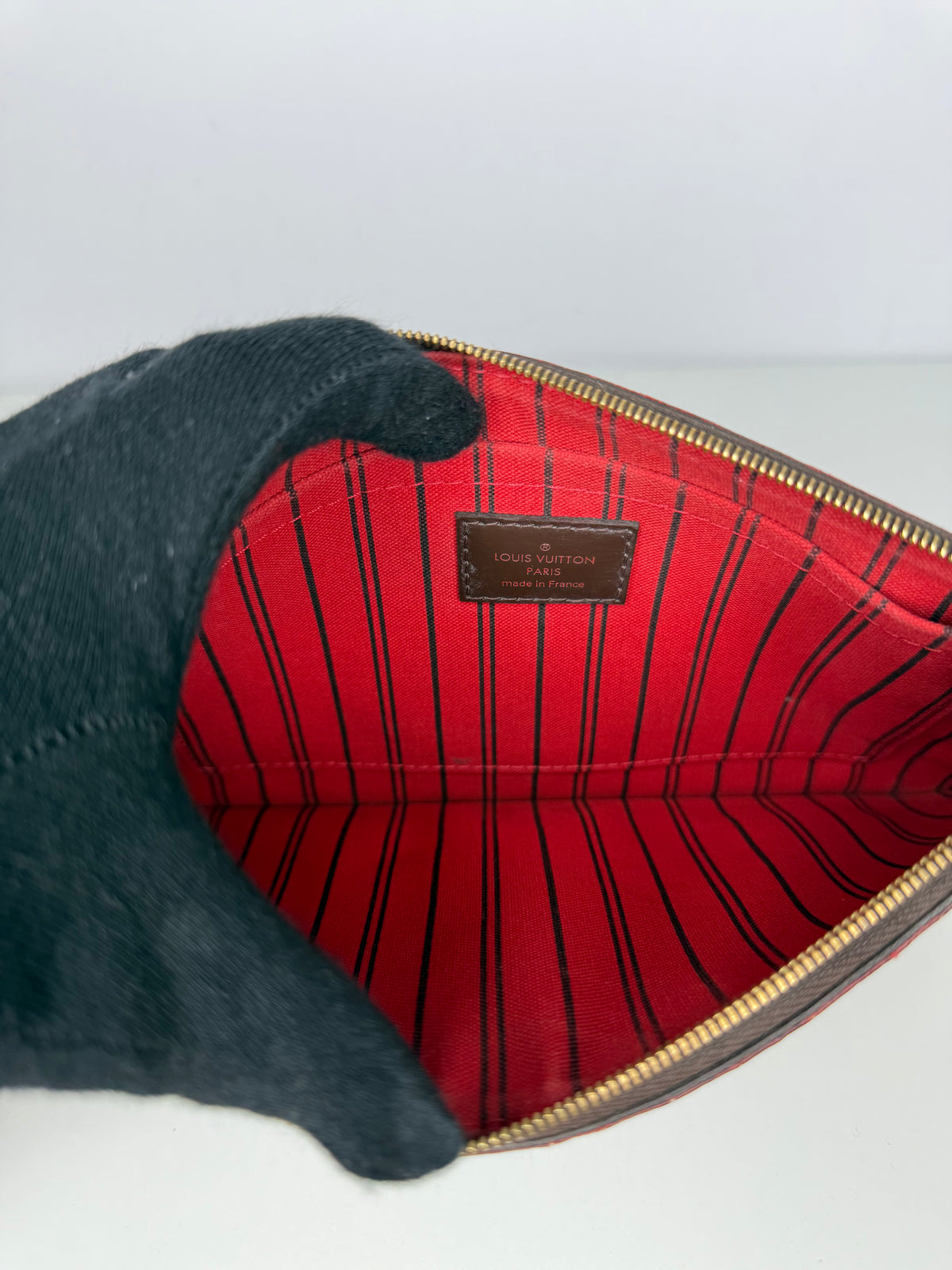 Louis Vuitton Neverfull Pochette Damier Ebene Canvas