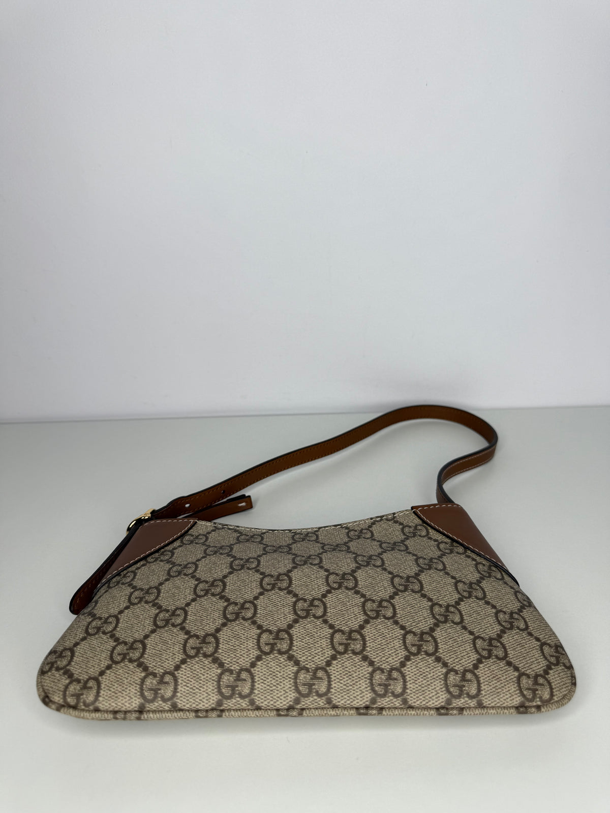 Gucci GG Emblem Beige and Brown Super Mini Pochette