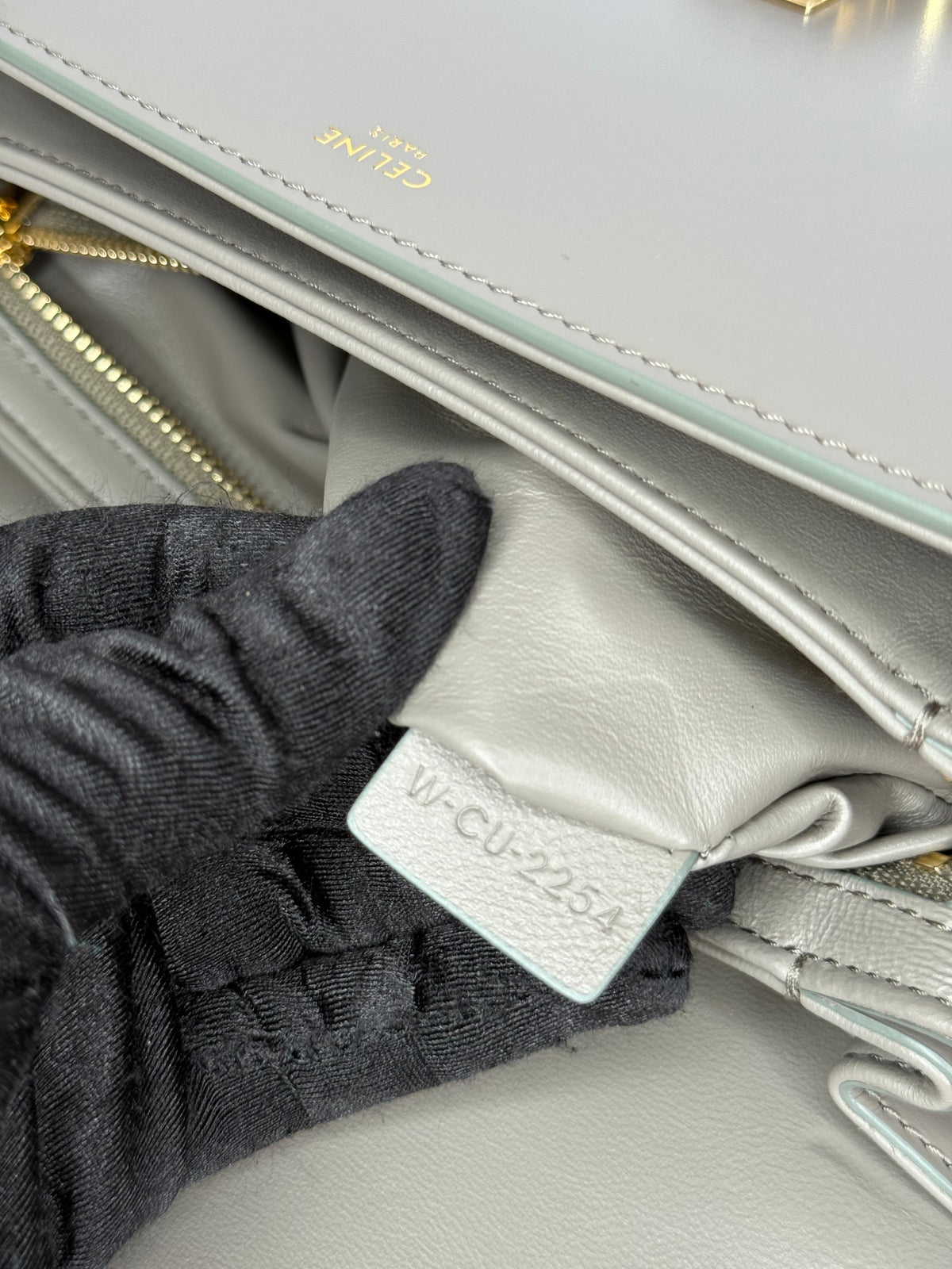 Celine Classique Triomphe Bag Taupe Shiny Calfskin
