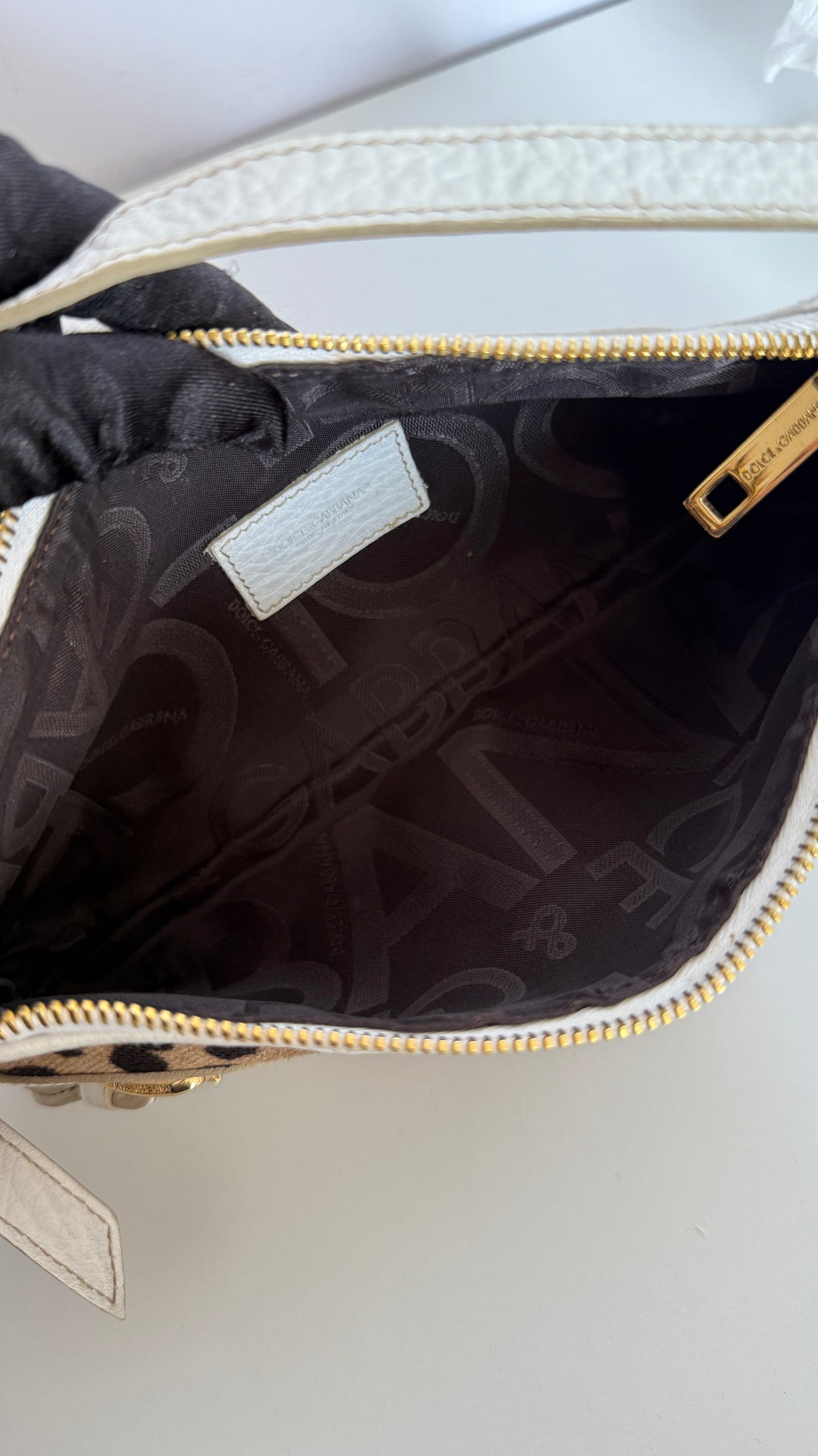 Dolce Gabbana Leopard Print Shoulder Bag