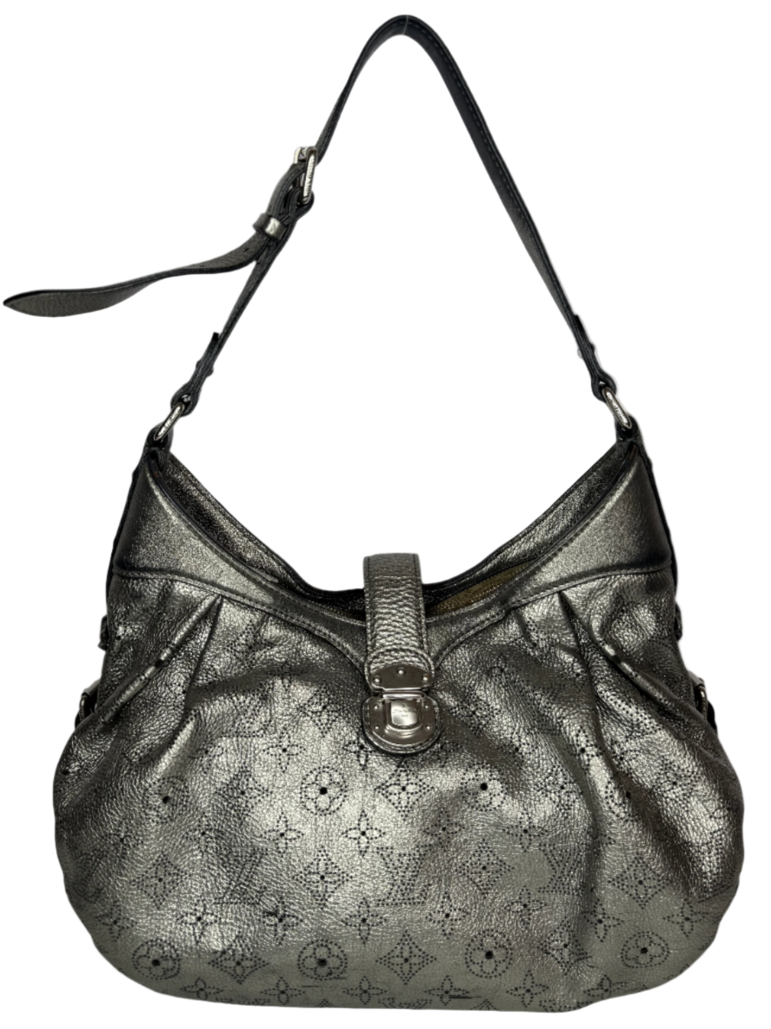Louis Vuitton Argent Monogram Mahina Leather XS Bag