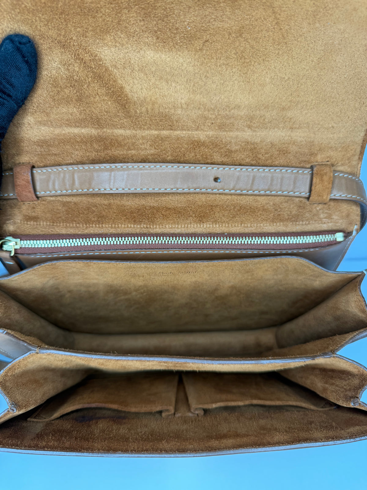 Celine Tan Leather Medium Classic Box Shoulder Bag