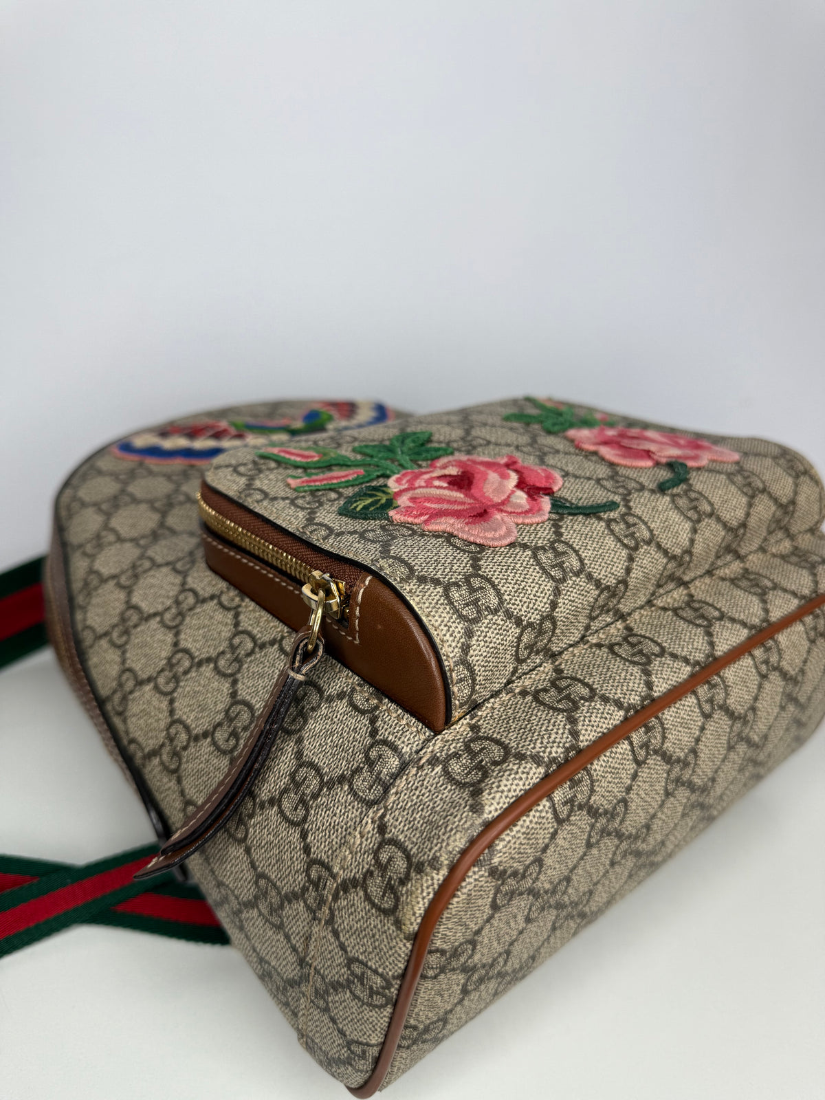 Gucci Limited Edition GG Supreme Butterfly Embroidered Small Backpack