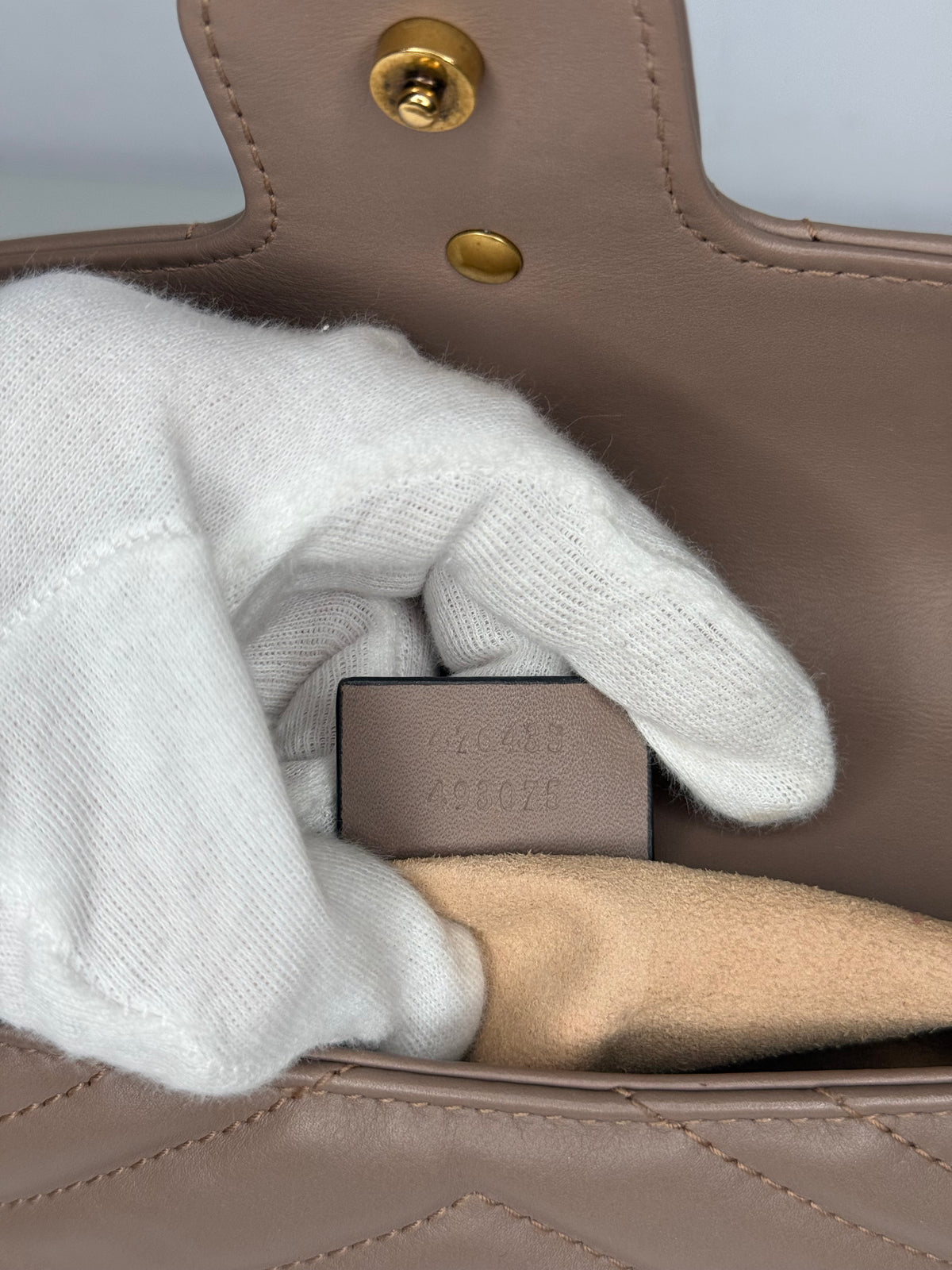 Gucci Calfskin Matelasse Super Mini GG Marmont Shoulder Bag Porcelain Rose