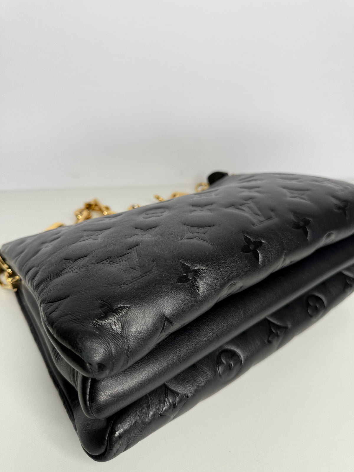Louis Vuitton Coussin PM Black Monogram Embossed Puffy Lambskin