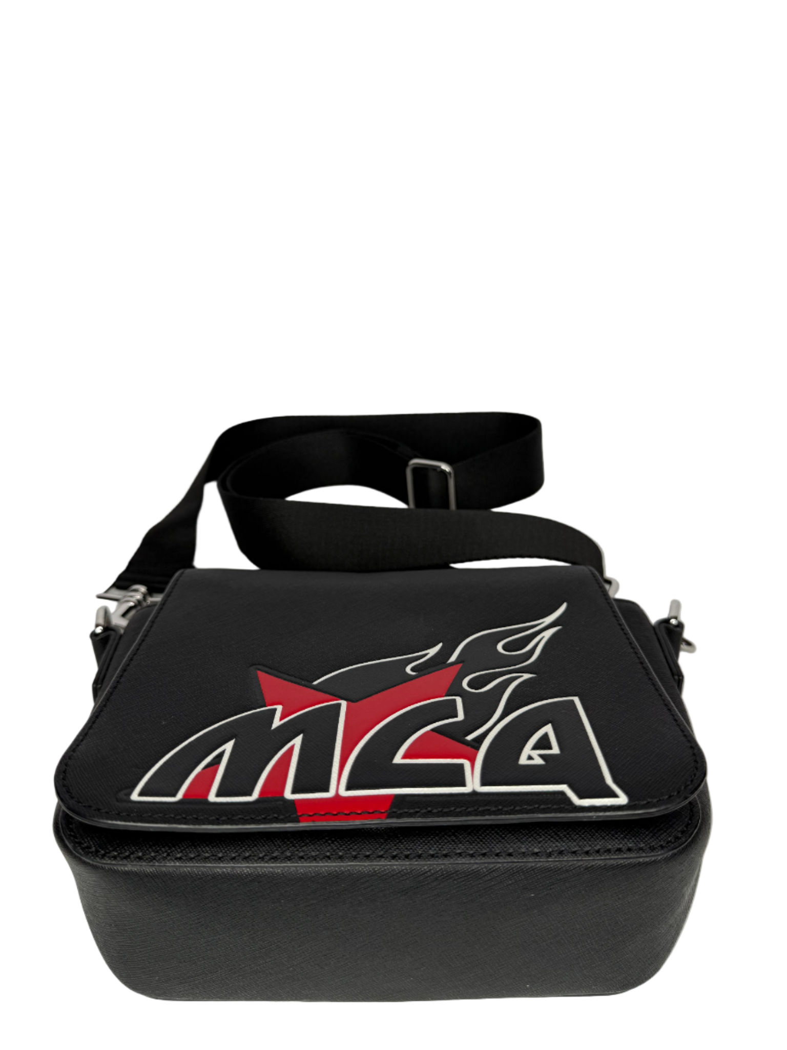 Alexander McQueen Black Leather Motel Crossbody Bag