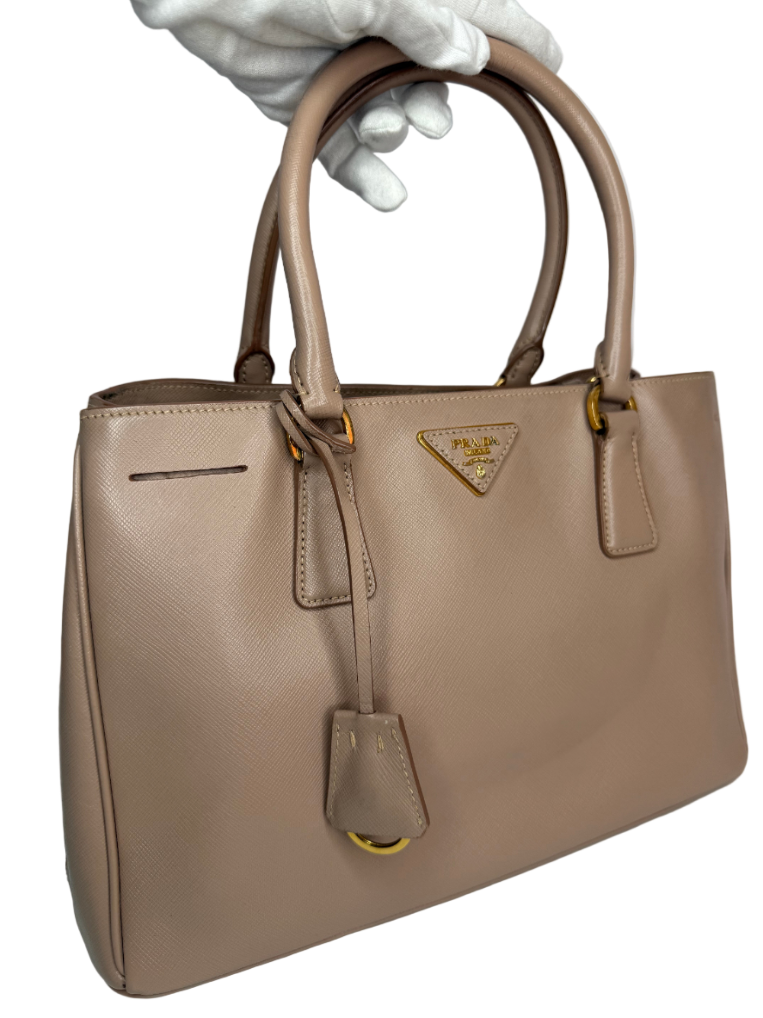 Prada Beige Saffiano Medium Galleria Leather Tote Bag