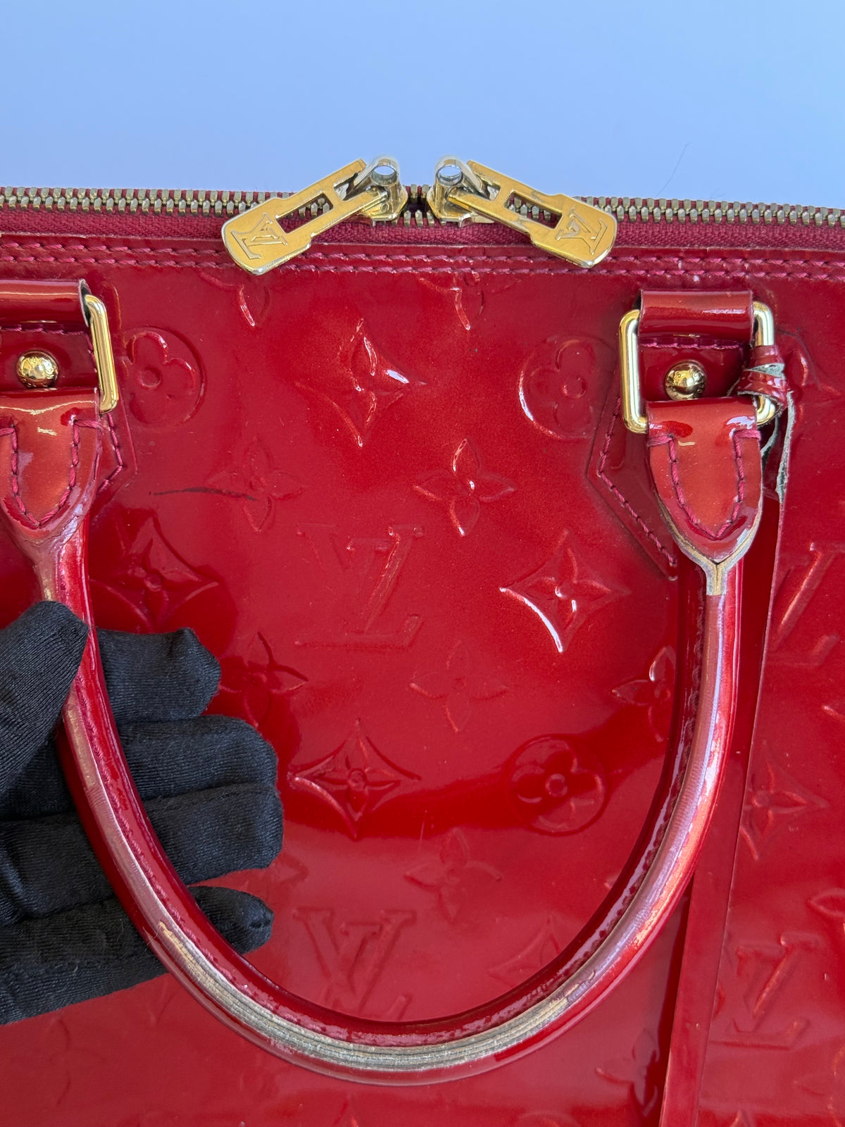 Louis Vuitton Alma GM Red Monogram Vernis