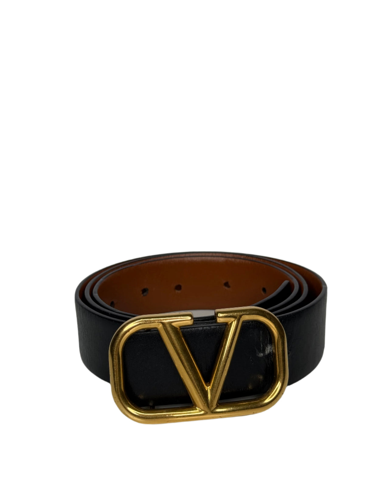 Valentino VLogo Black Calfskin Belt