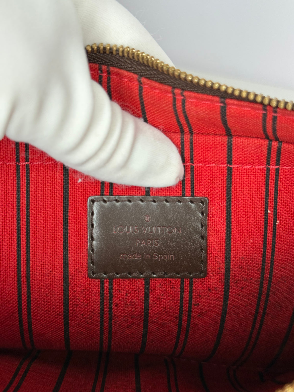 Louis Vuitton Neverfull Pochette Damier Ebene Canvas