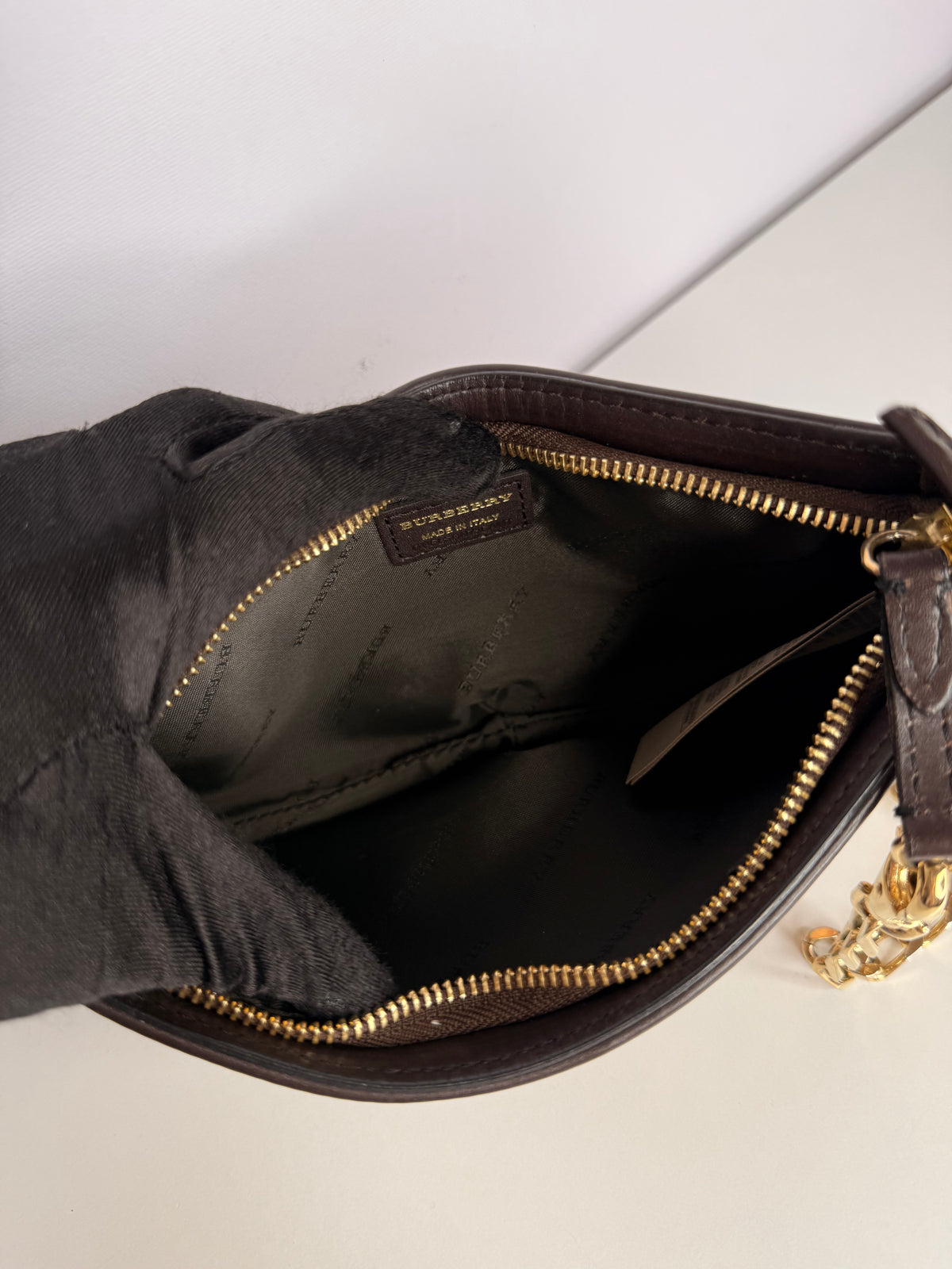 Burberry Anabel Pochette Chocolate Haymarket Check Coated Canvas