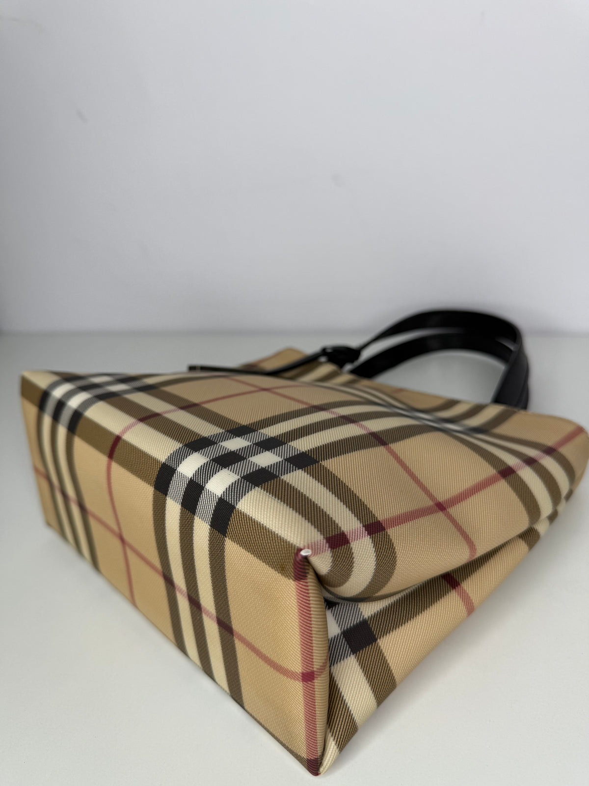 Burberry Nova Check Mini Tote Bag PVC Leather