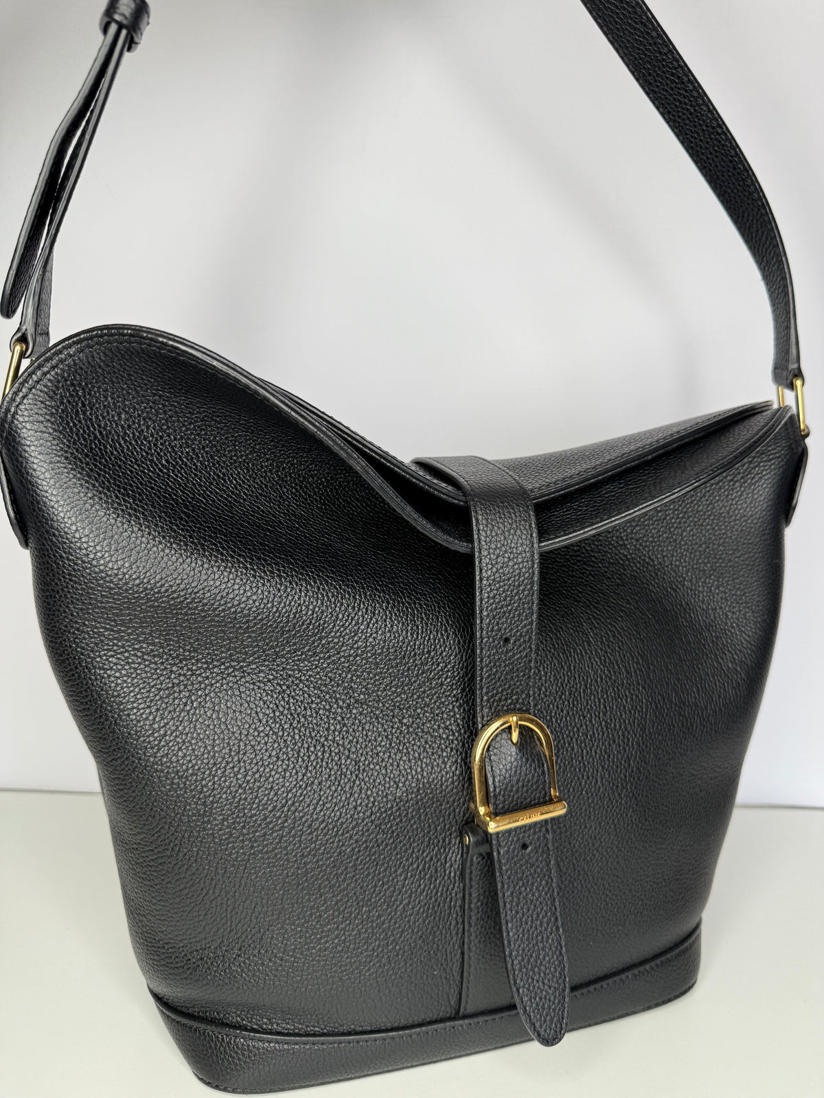 Celine Soft Grained Calfskin Medium Bucket Bag Black