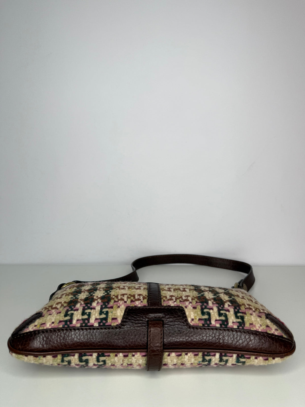 Burberry Multicolor Wool and Leather Shoulder Bag