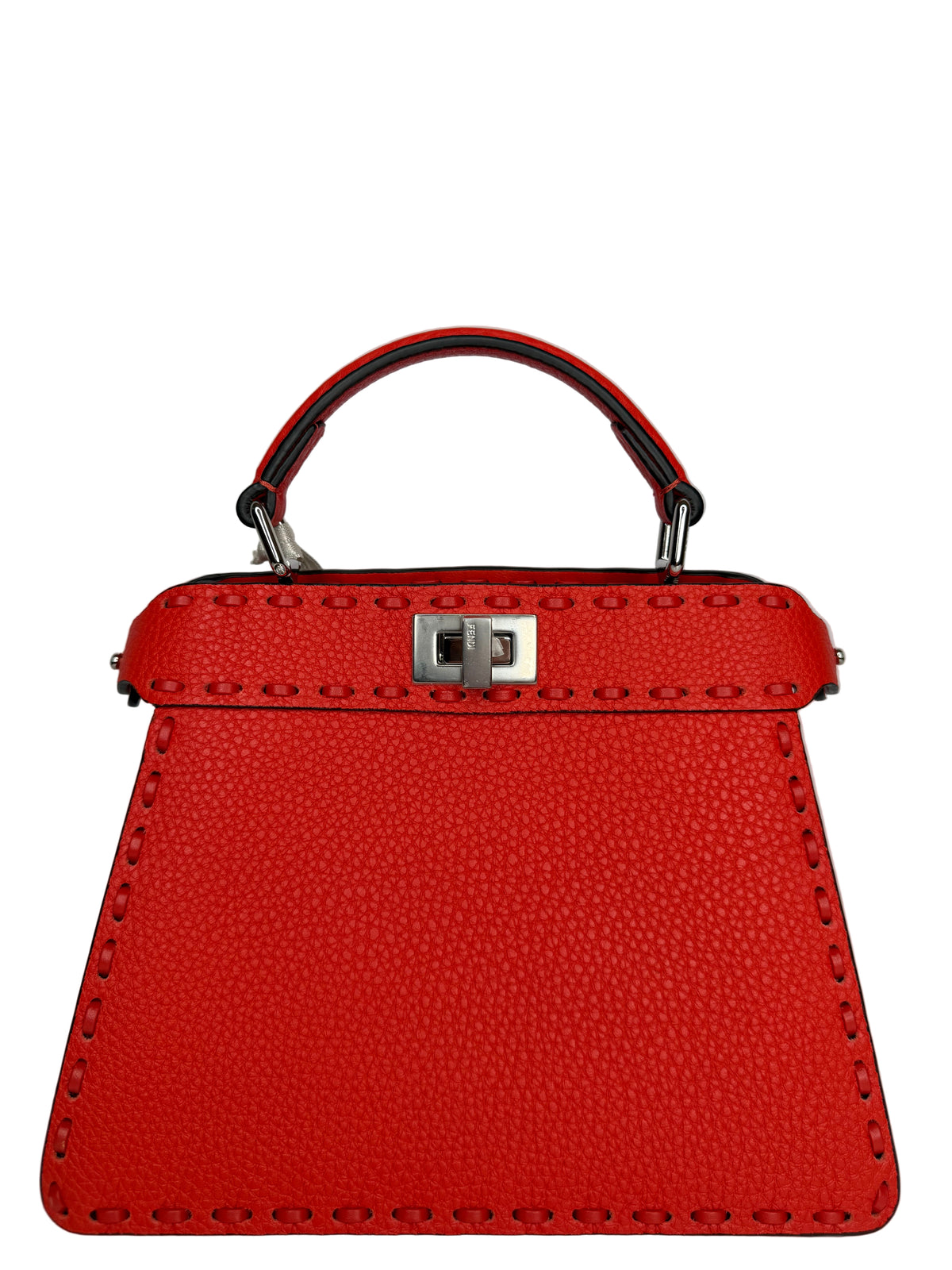 Fendi Peekaboo ISeeU Petite Orange Selleria with 306 Hand-sewn Topstitches