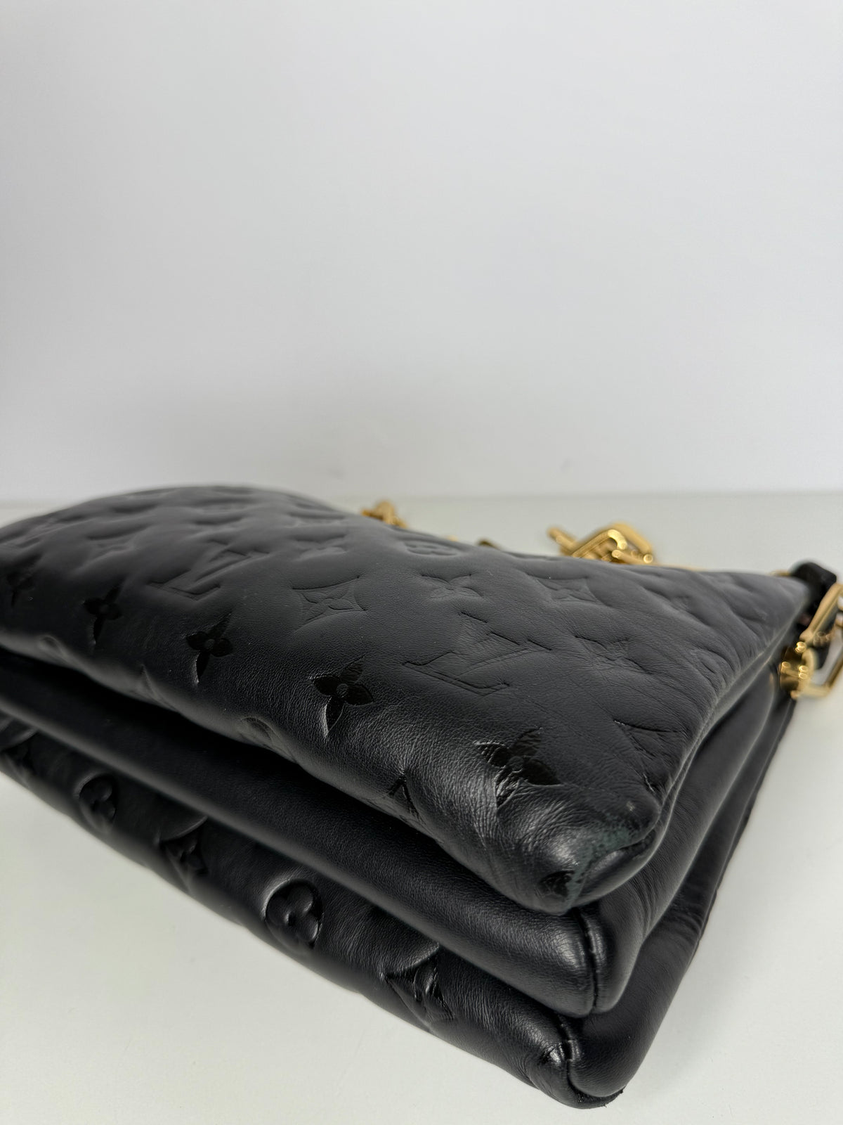 Louis Vuitton Coussin PM Black Monogram Embossed Puffy Lambskin