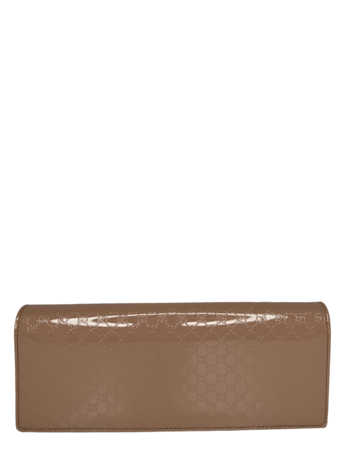 Gucci Beige Microguccissima Patent Leather Broadway Clutch