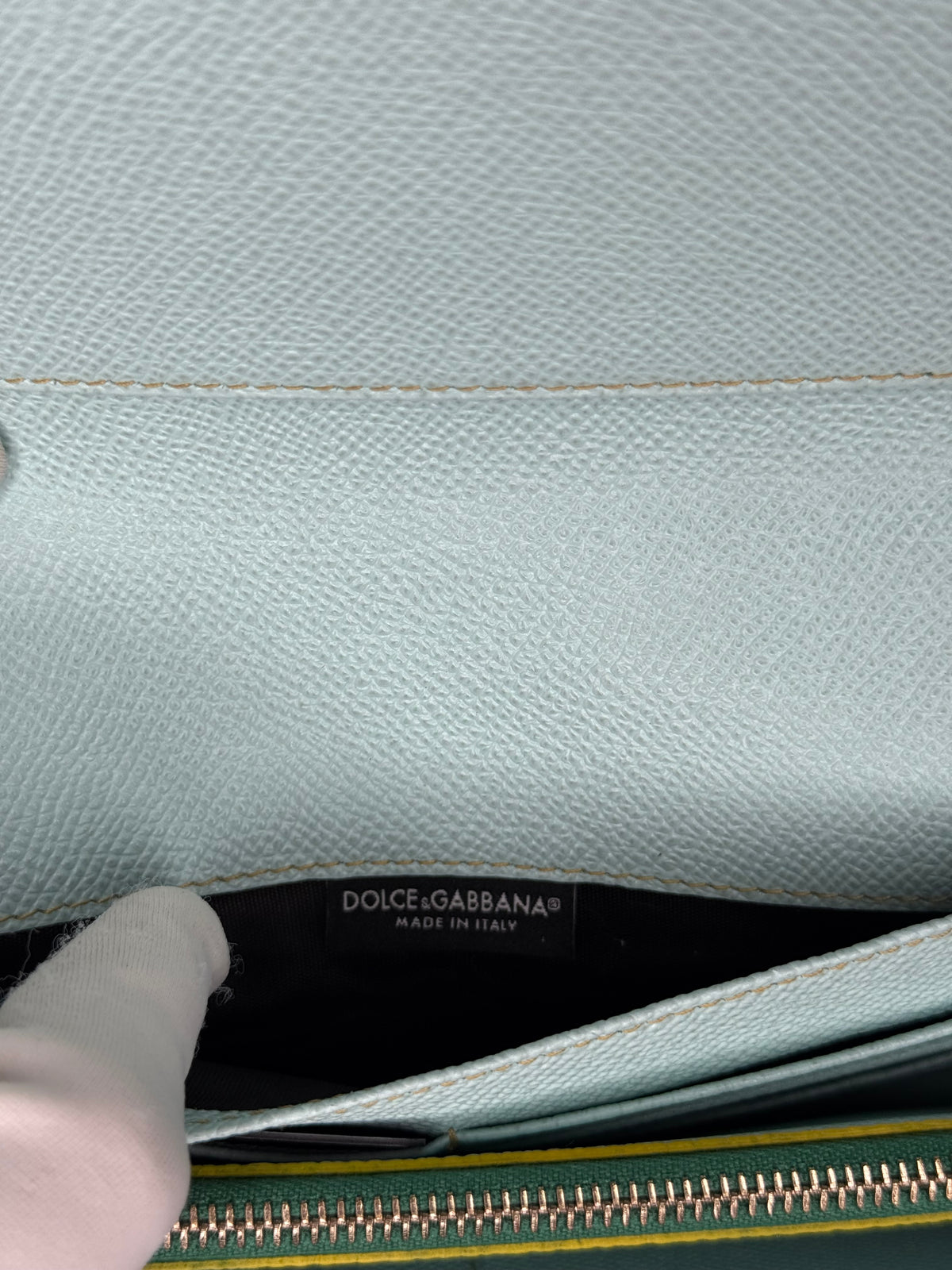 Dolce Gabbana Pink Lizard Embossed Wallet On Chain