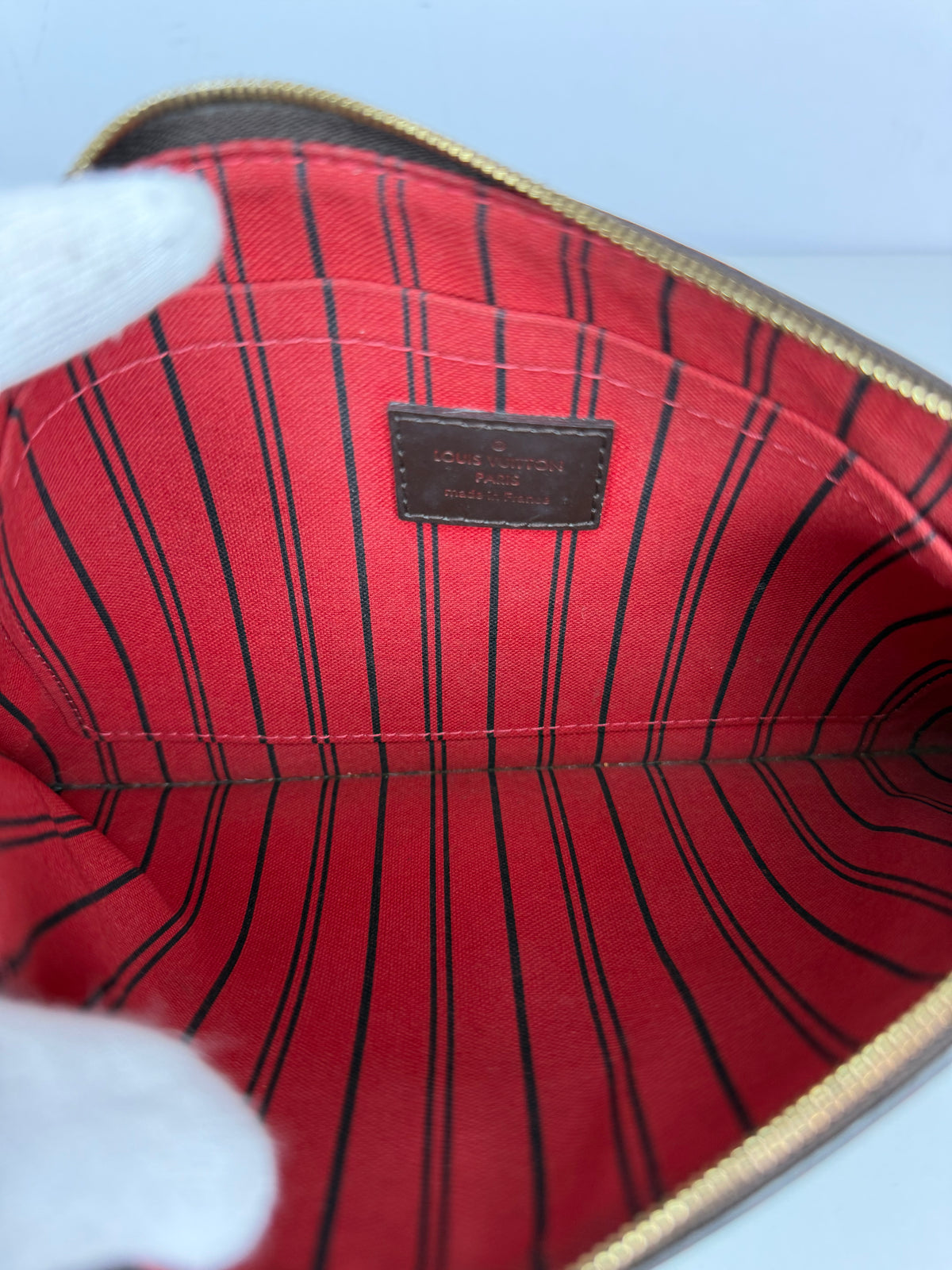 Louis Vuitton Neverfull Pochette Damier Ebene Canvas