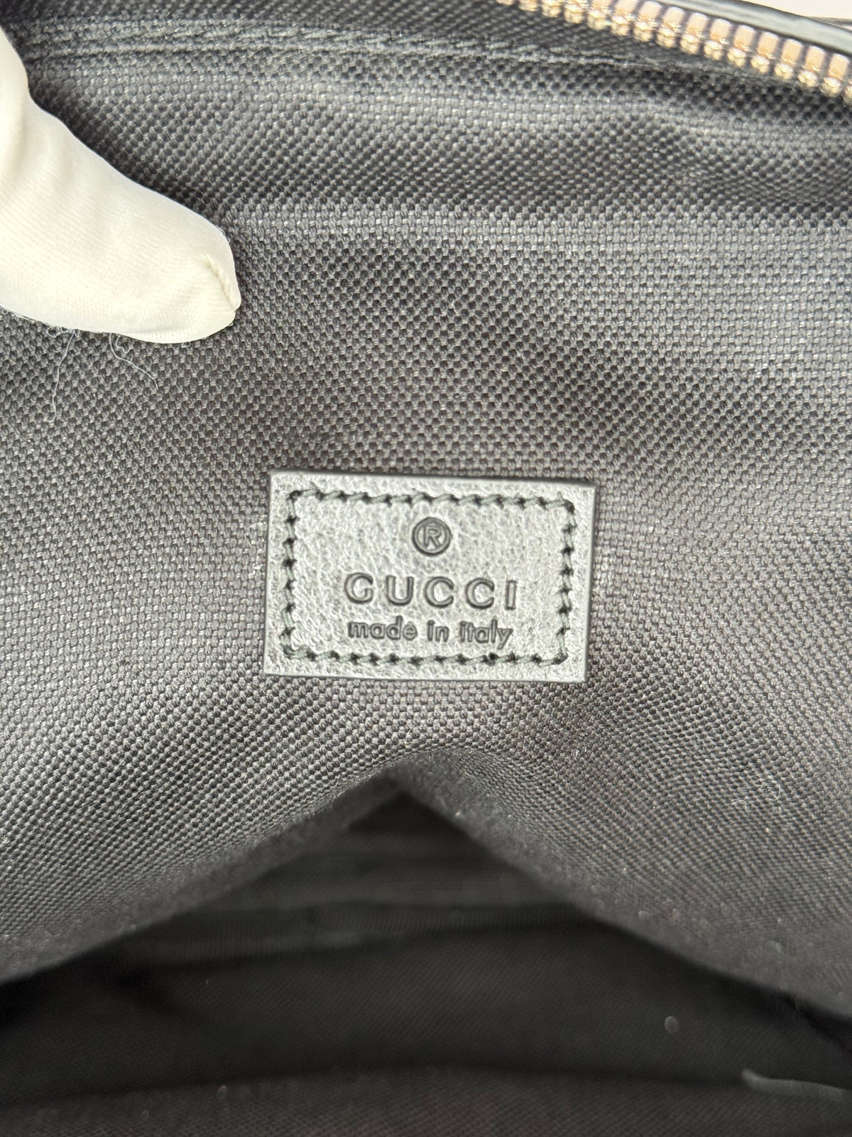 Gucci GG Supreme Canvas and Leather Trim Sling Crossbody Bag
