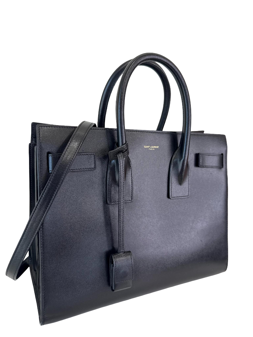Saint Laurent Small Sac De Jour Black Smooth Calfskin Tote
