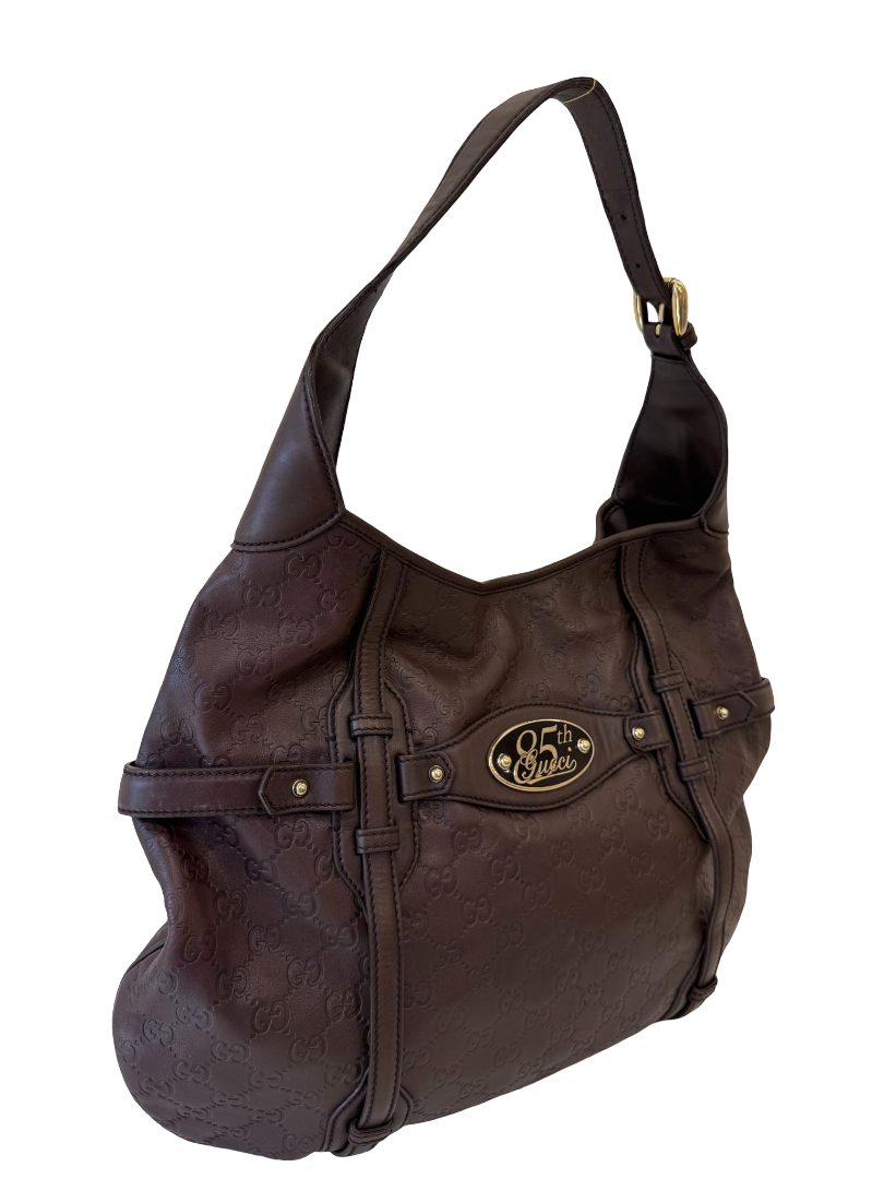 Gucci Guccissima 85th Anniversary Bridal Bit Hobo Bag Brown