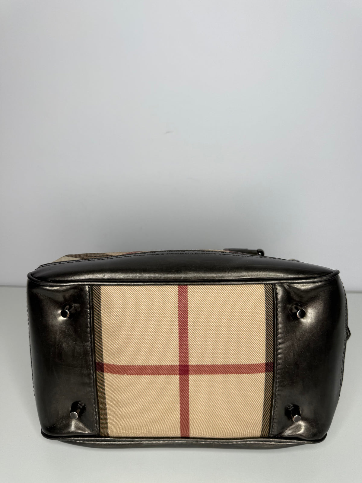 Burberry Grey/Metallic Small Nova Check Bowling Bag