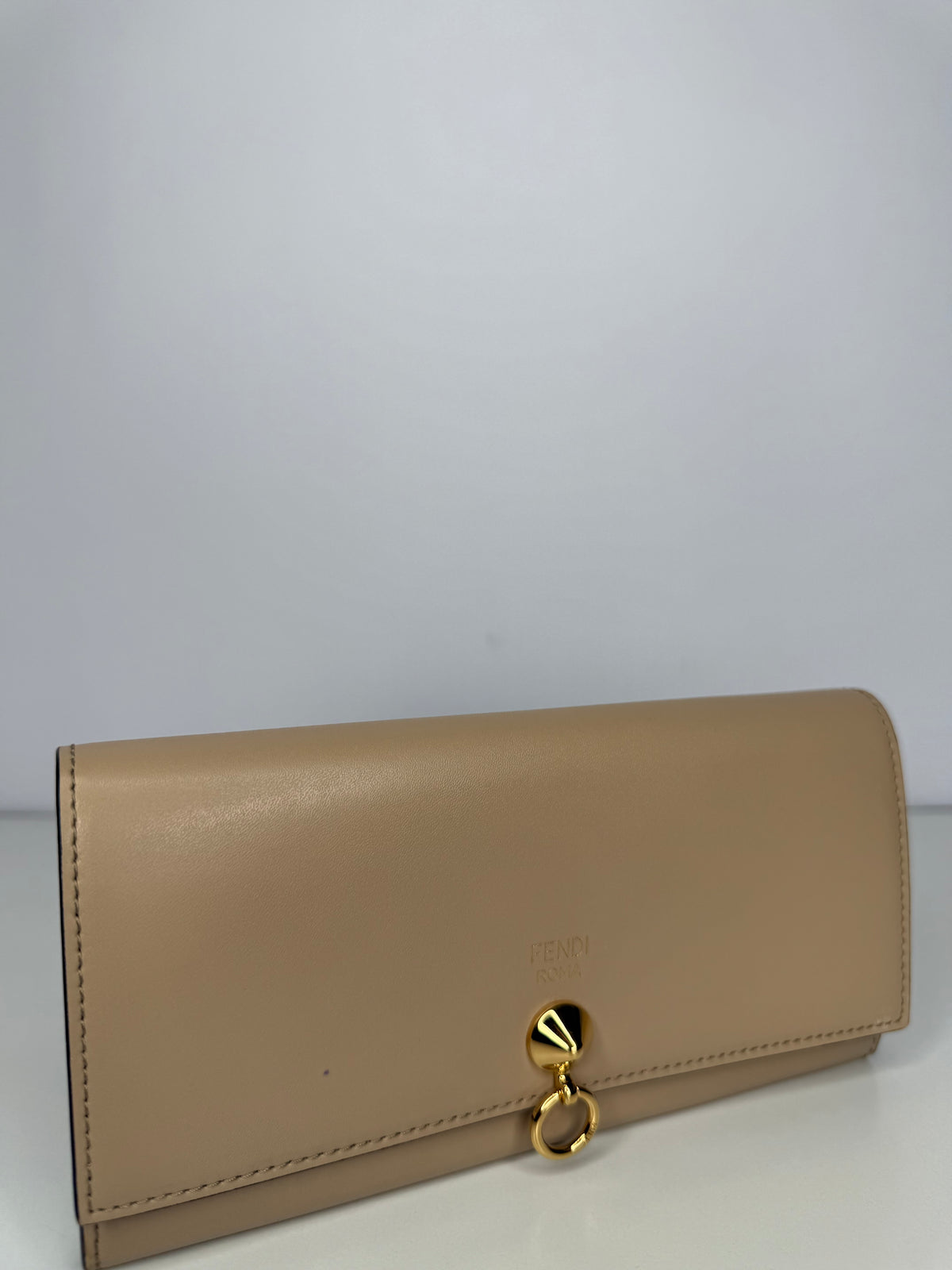 Fendi Beige Leather By The Way Flap Wallet
