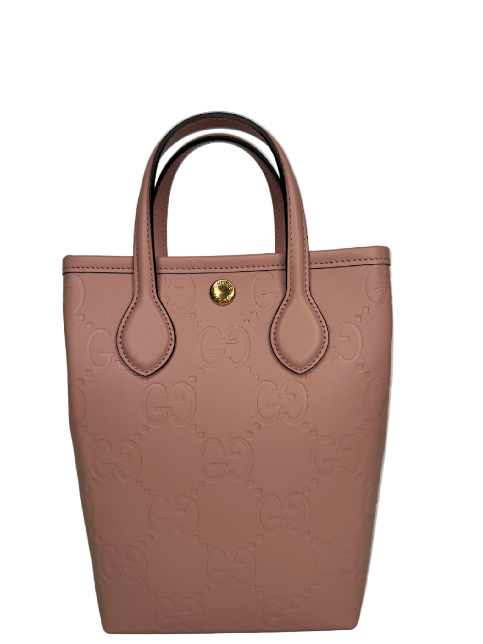 Gucci Pink Monogram Leather Retro Mini Tote Bag