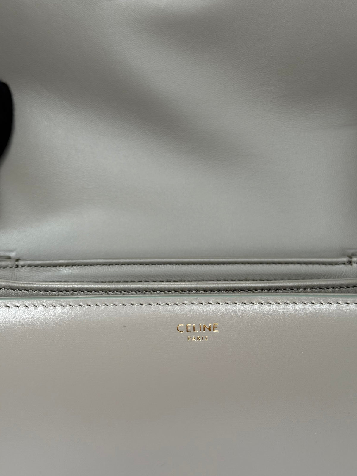 Celine Classique Triomphe Bag Taupe Shiny Calfskin