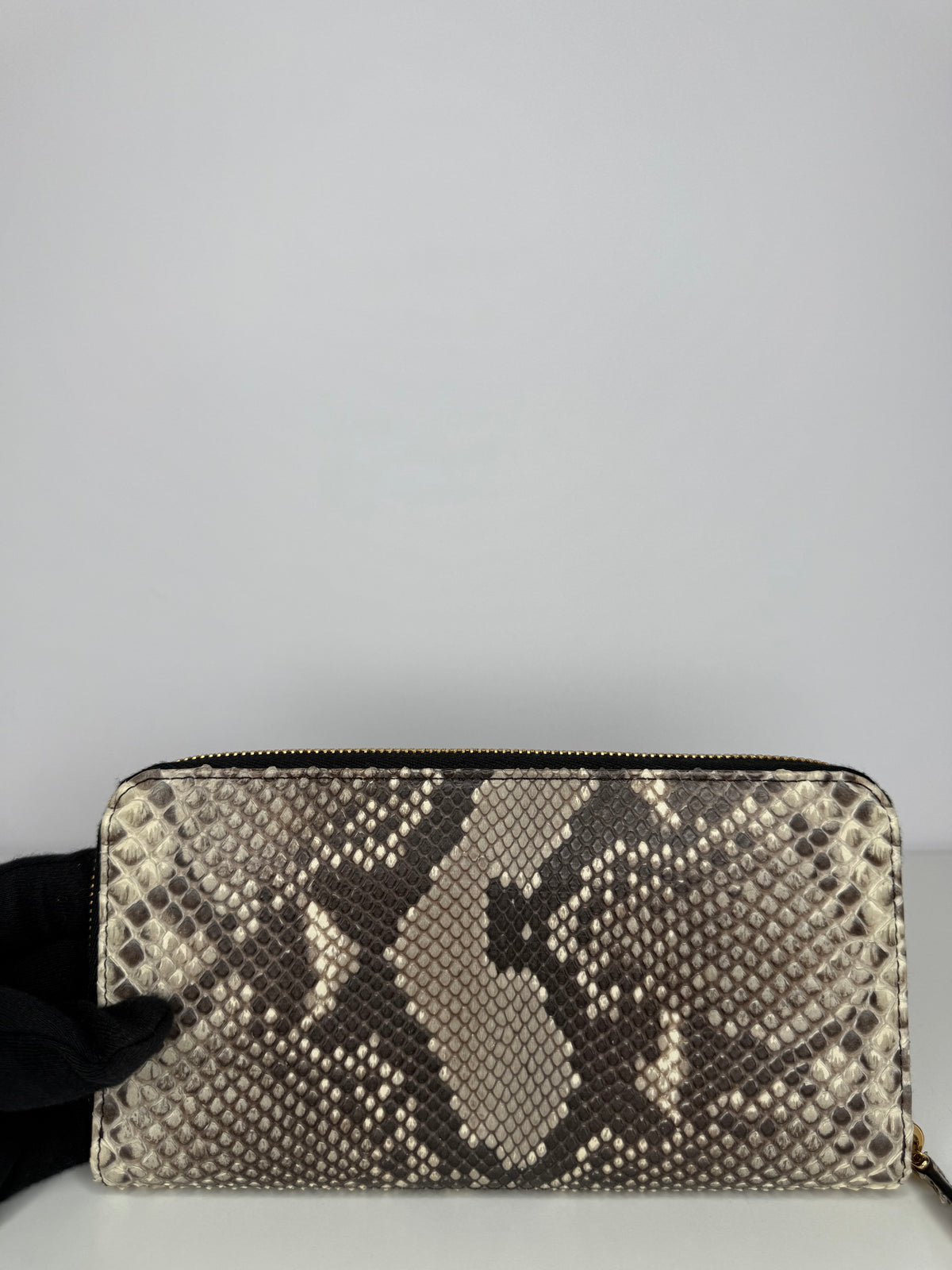Prada Beige Python Leather Continental Wallet