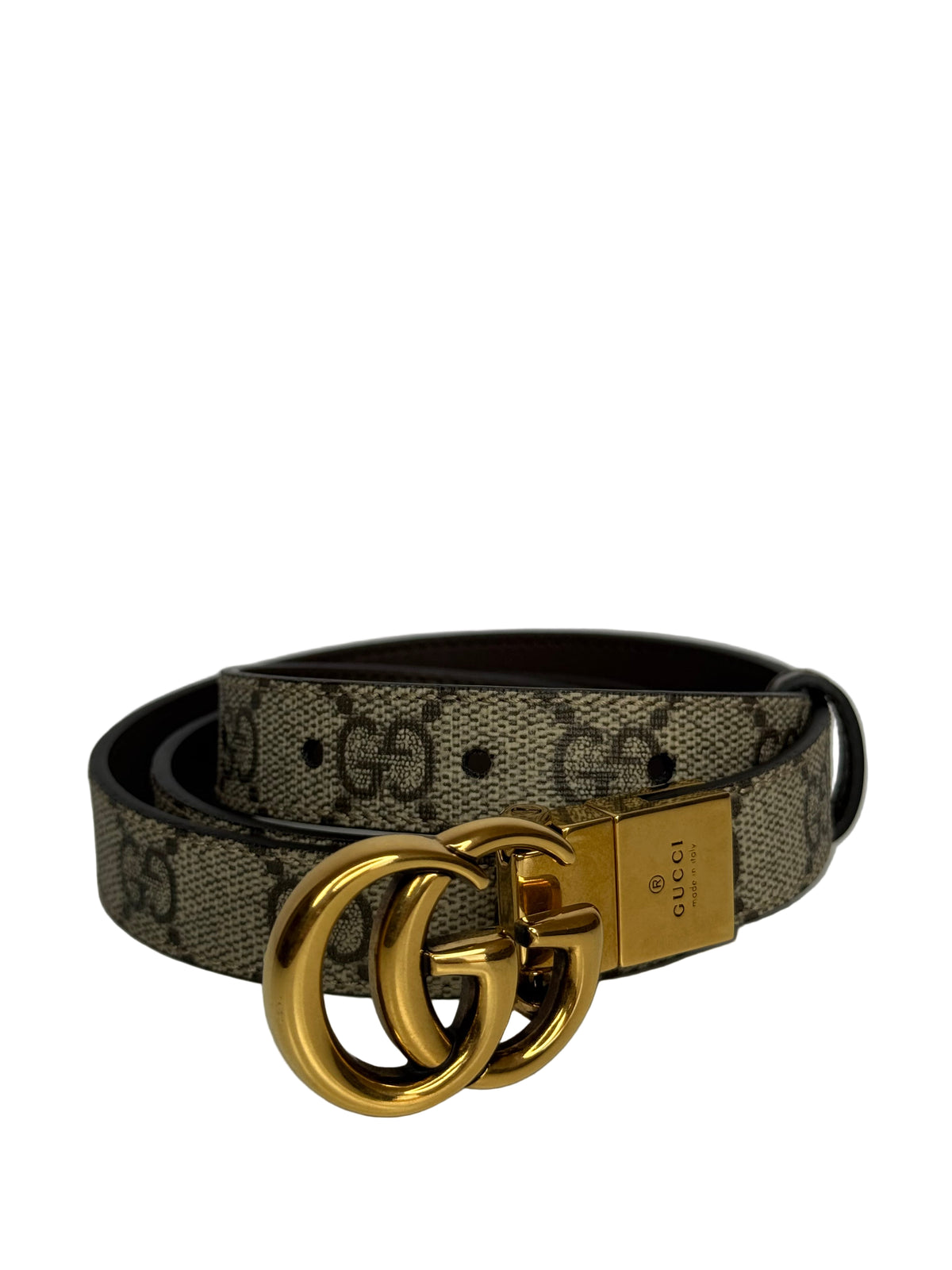 Gucci GG Supreme Canvas Reversible Thin Belt