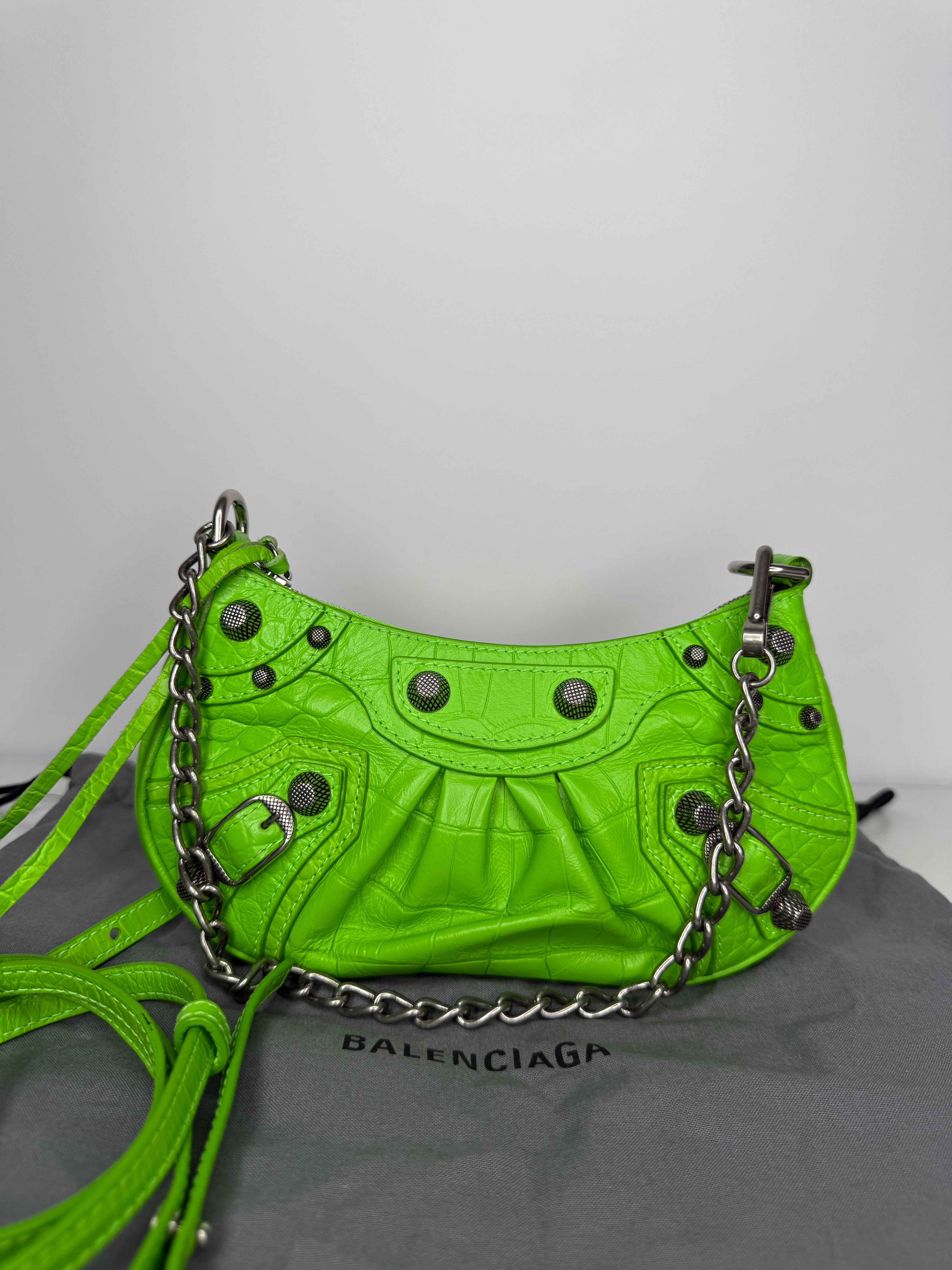 Balenciaga Le Cagole XS Shoulder Bag In Acid Green