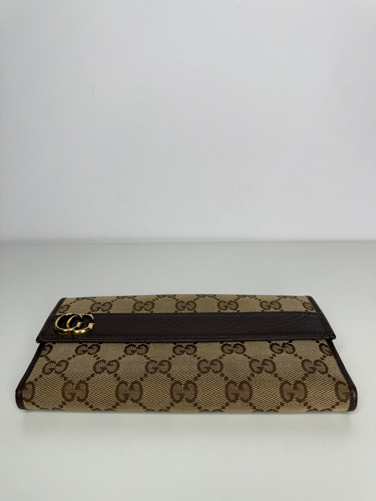 Gucci Brown/Beige GG Canvas and Leather Continental Wallet