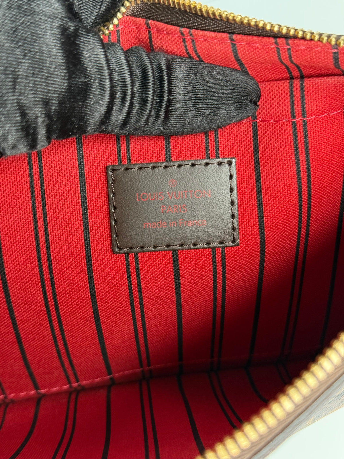 Louis Vuitton Neverfull Pochette Damier Ebene Canvas