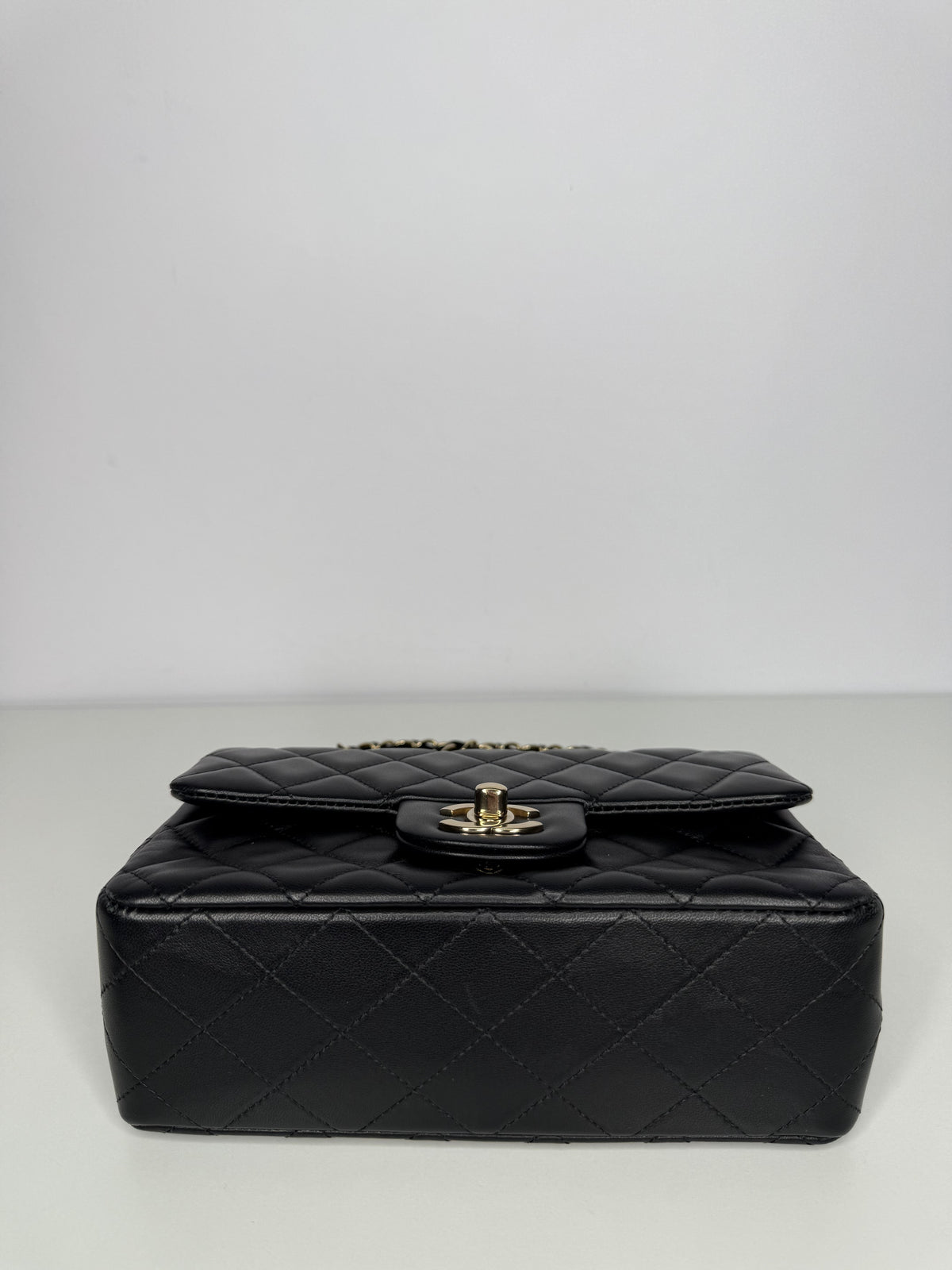 Chanel Classic Mini Rectangular in Black Lambskin Gold Hardware